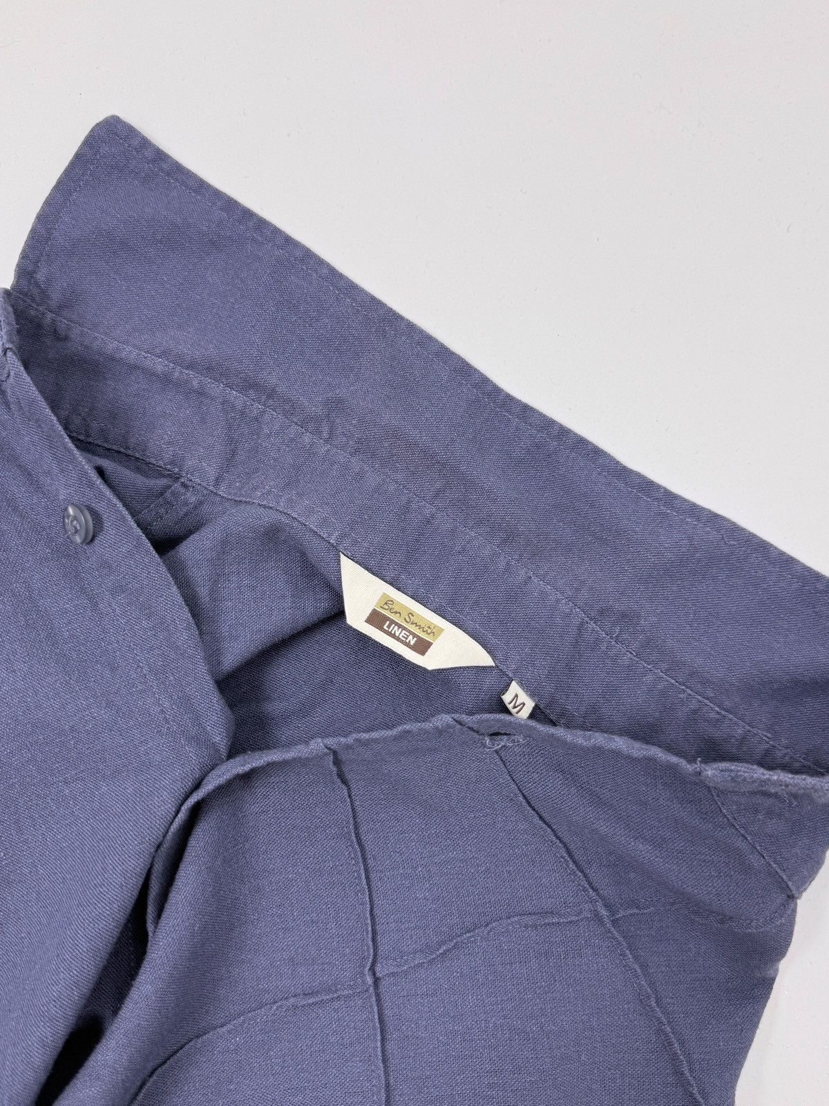 Vintage Y2K Ben Smith Purple Combined Linen Boxy Short Sleeve Shirt Size US M / EU 48-50 / 2 - 3 Thumbnail