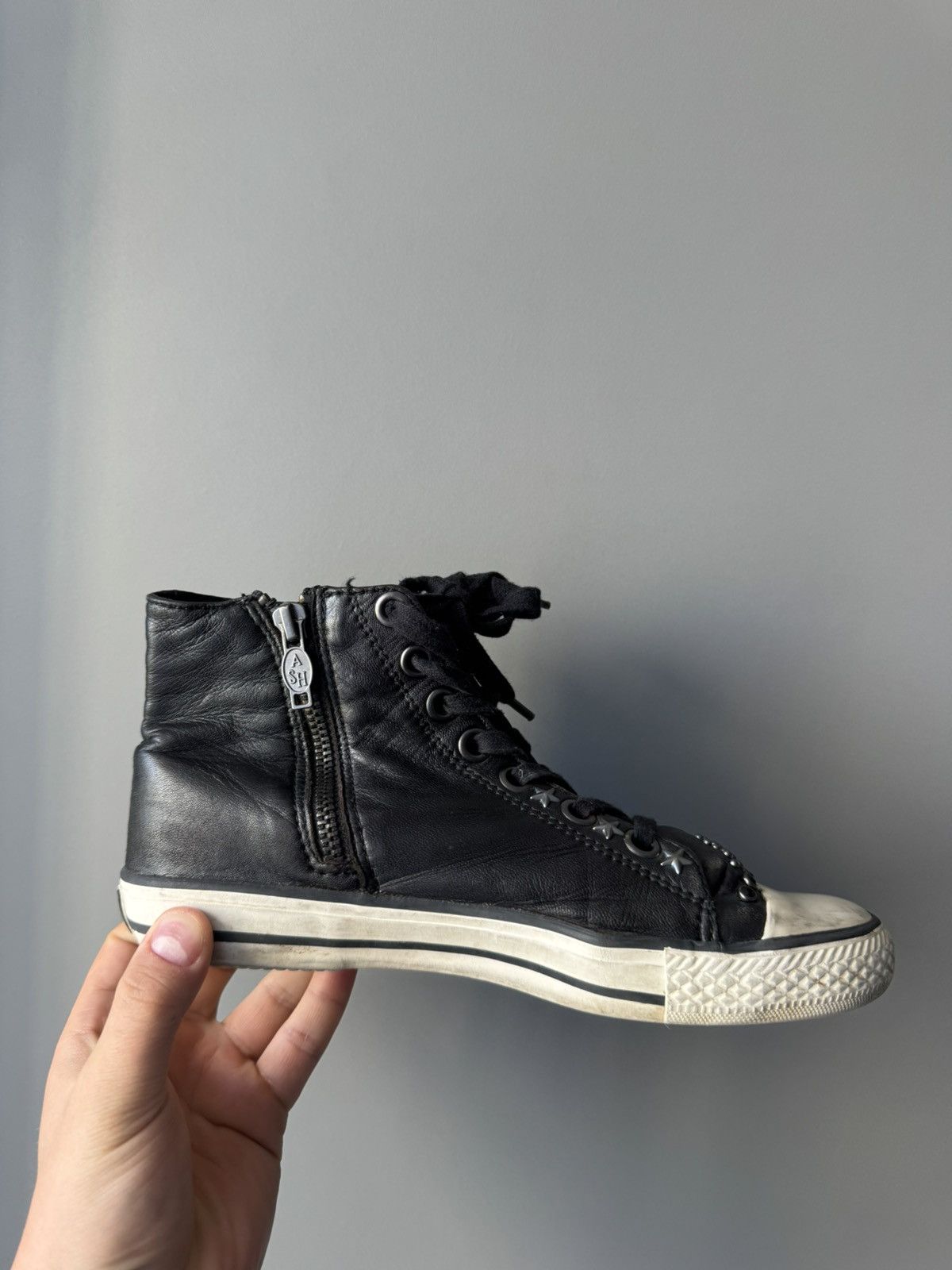 ASH ASH leather metallic inserts buttons high sneakers boots Size US 7 / IT 37 - 5 Thumbnail