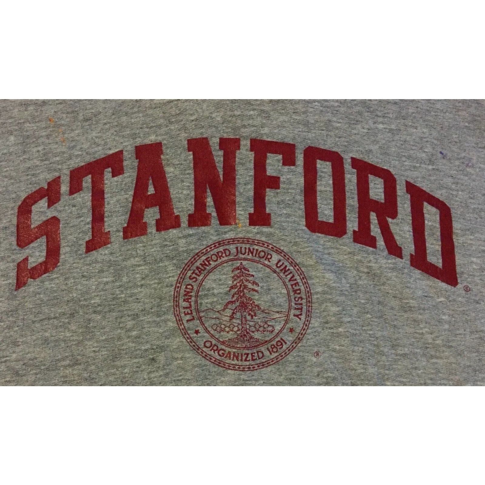 Vintage Vtg Stanford University Hoodie Gray L Boxy Distressed Faded 90s College Sports Pullover Men Shirt University USA Breach? Size US L / EU 52-54 / 3 - 2 Thumbnail