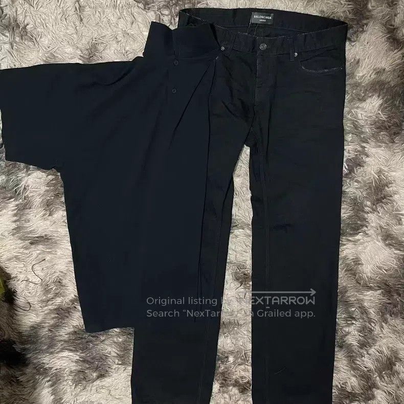 Balenciaga Balenciaga size L Black jeans with side seam short sleeves Size US 27 - 1 Thumbnail