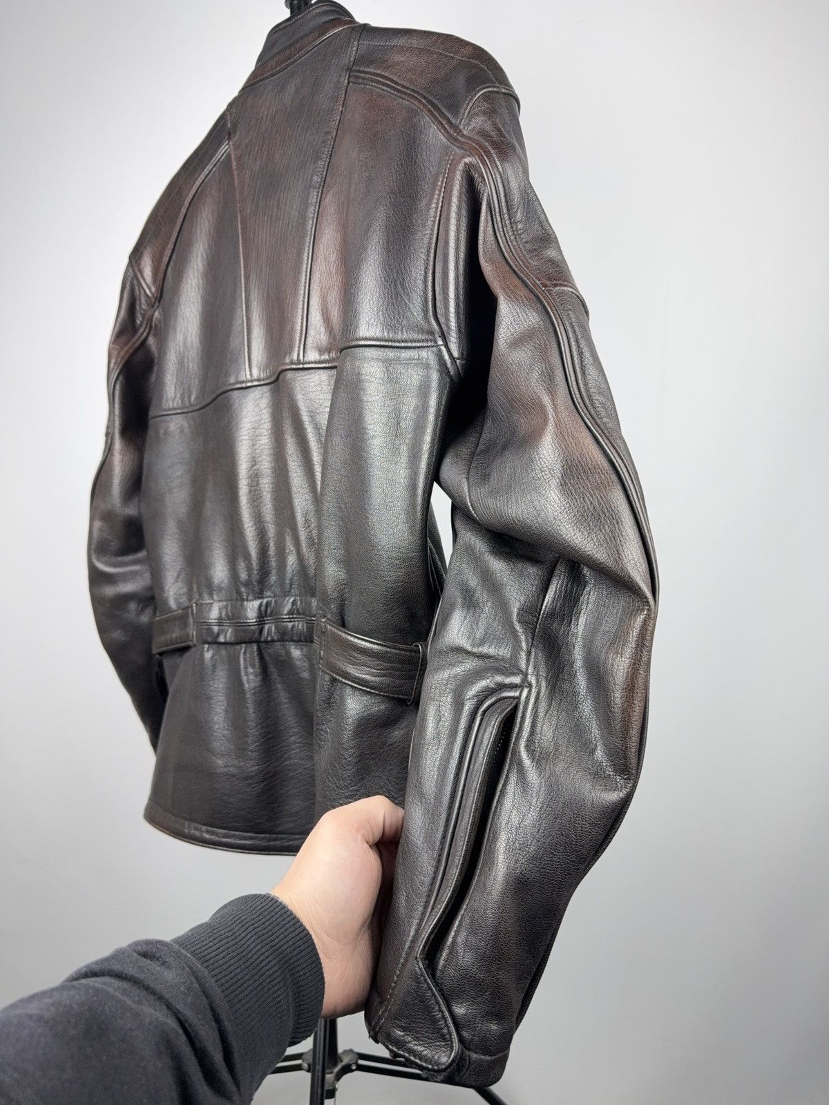 Genuine Leather 90s AJS Biker Moto Leather Motorcycle Jacket Armor Size 50 Size US M / EU 48-50 / 2 - 14 Thumbnail