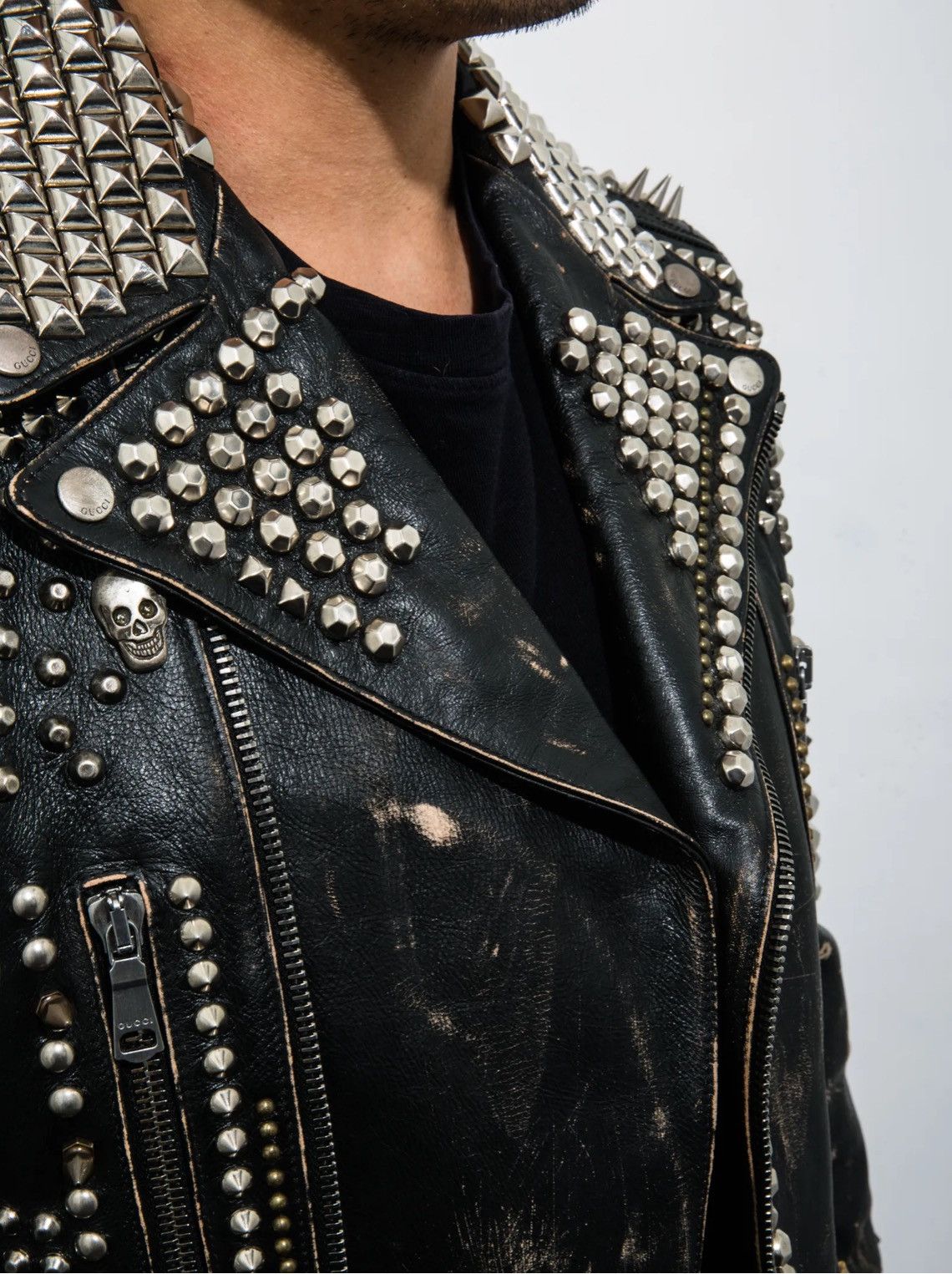 Gucci Gucci Studded Leather Jacket Size US L / EU 52-54 / 3 - 8 Thumbnail