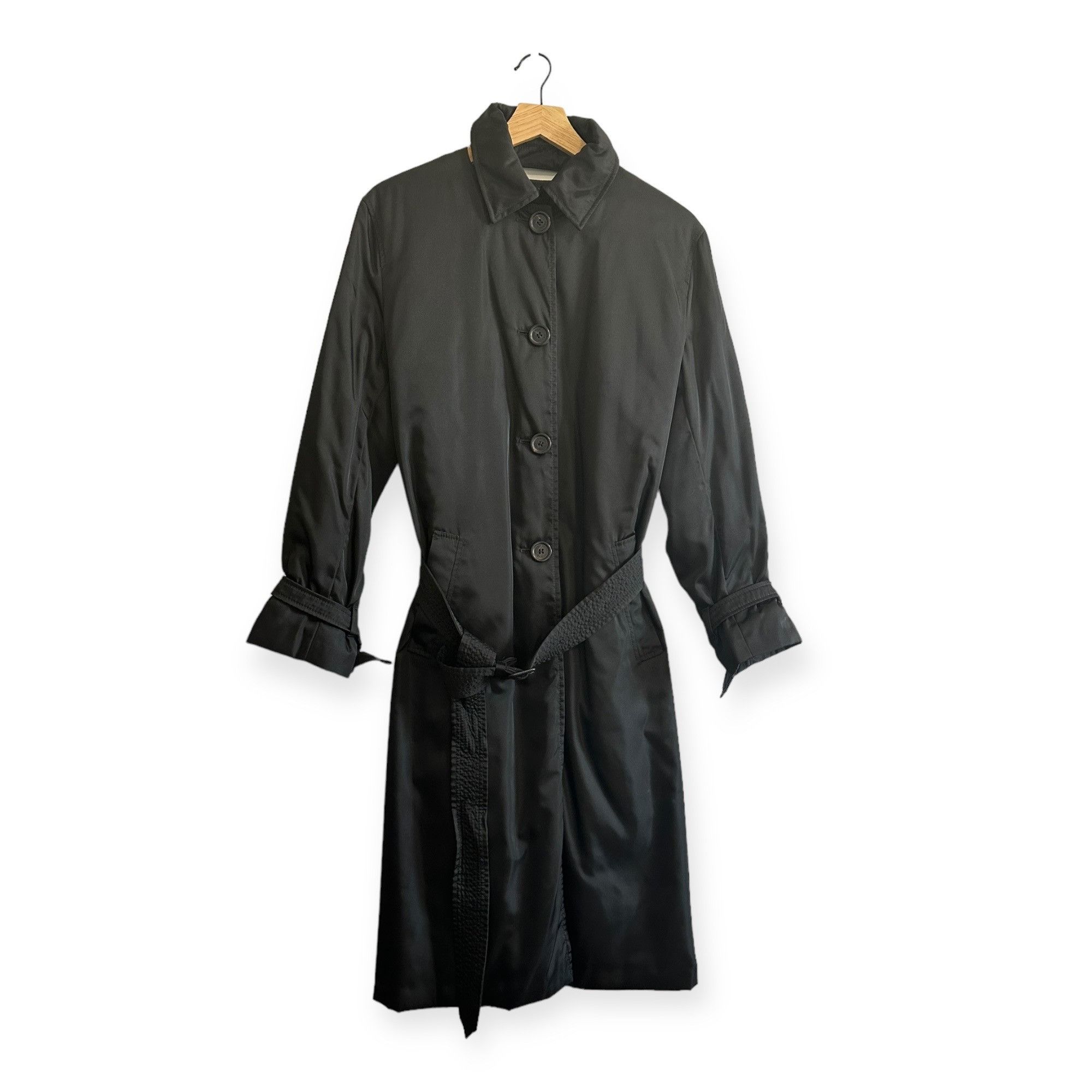 Prada Prada Black Nylon Single-breasted Trench Coat, 46 Italy Size L / US 10 / IT 46 - 1 Thumbnail
