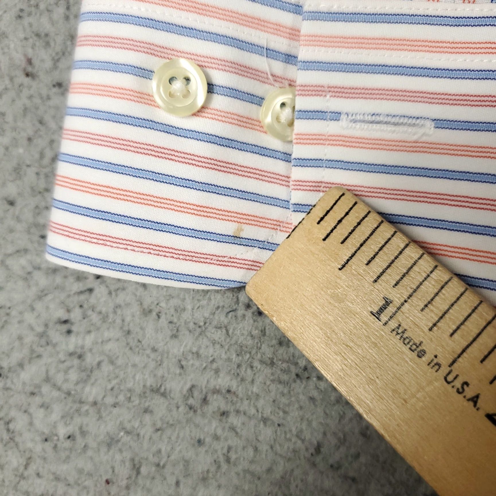 Brooks Brothers Brooks Brothers Dress Shirt Mens Regular 17.5 Blue Striped Long Sleeve Button Up Size 46R - 3 Thumbnail