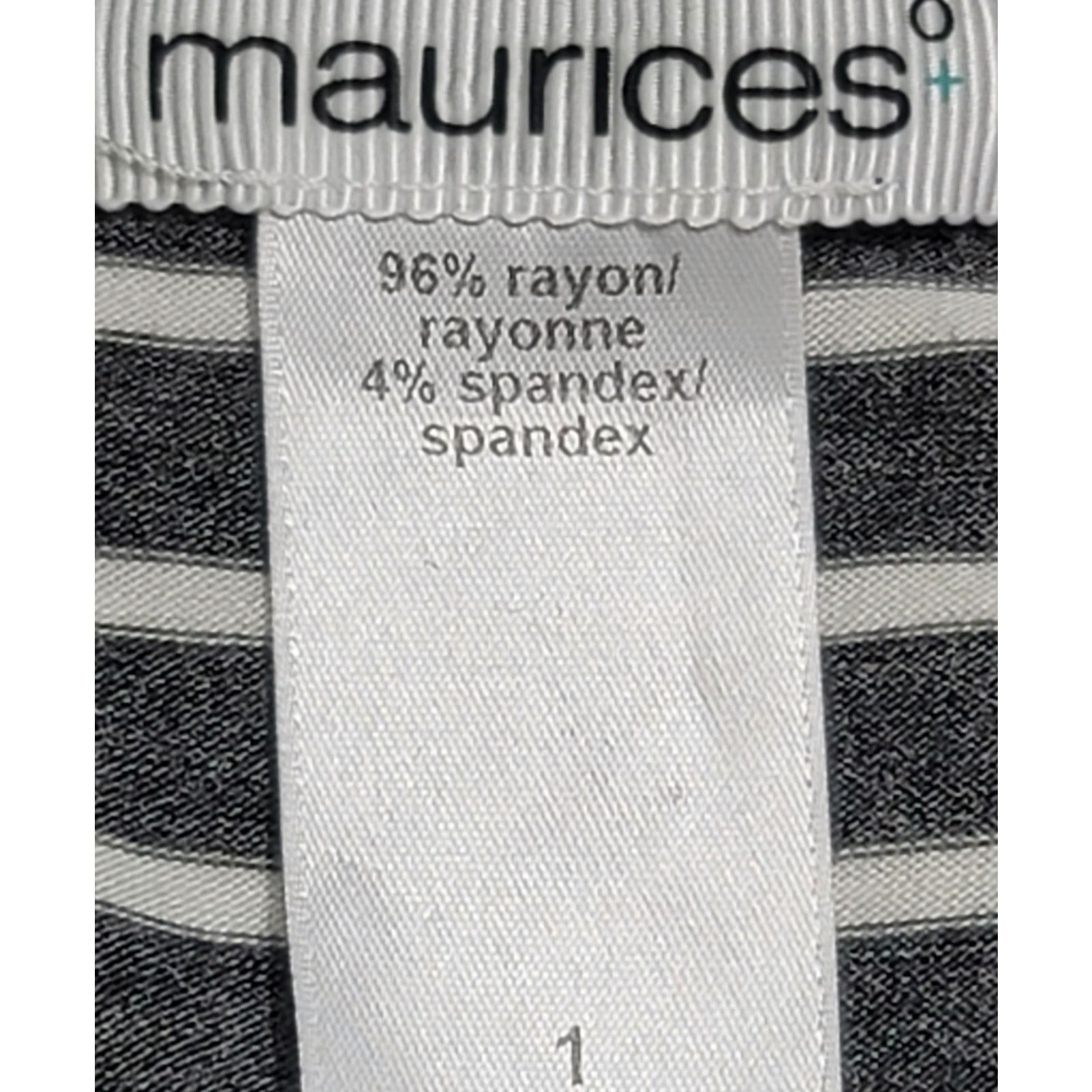 Other Maurices Gray White Striped Hi Low Top 1 18 20 Plus Stretchy Size XXL / US 16-18 / IT 52-54 - 4 Thumbnail