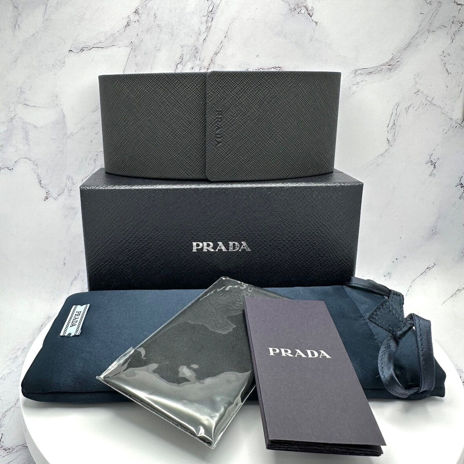 Prada New Prada Sunglasses Black Acetate Rectangle Square I Size ONE SIZE - 9 Thumbnail