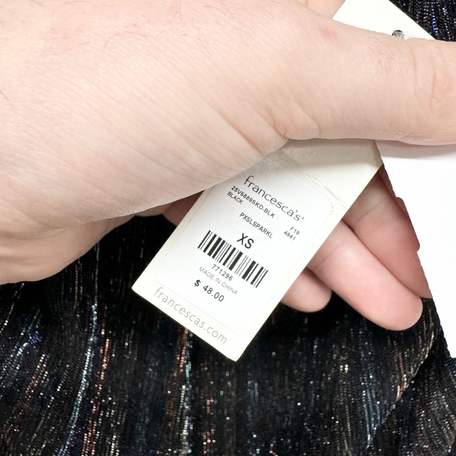 Other Francescas XS Sparkly Spaghetti Black Gold Cocktail NWT Size XS / US 0-2 / IT 36-38 - 2 Thumbnail
