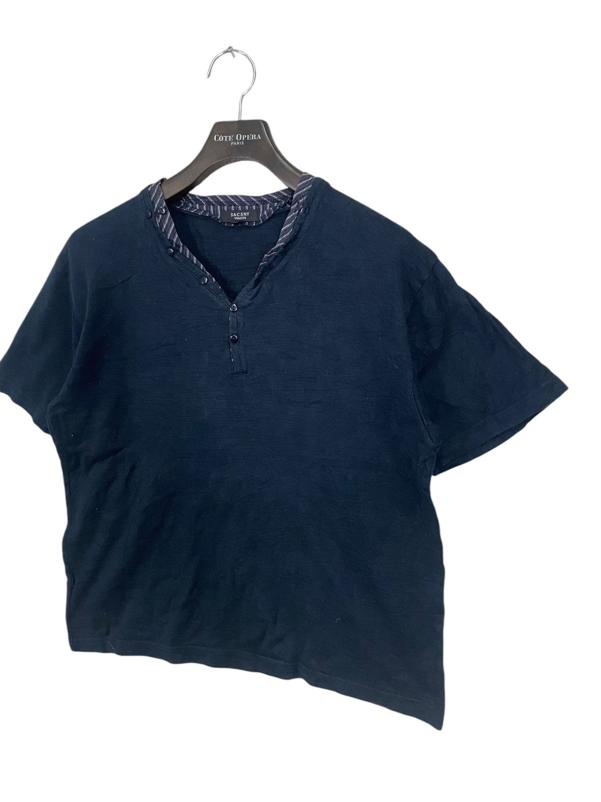 Japanese Brand × Vintage × Yohji Yamamoto Yohji yamamotoo Sacsny y'saccs tshirt double collar size 2L Size US XL / EU 56 / 4 - 2 Thumbnail
