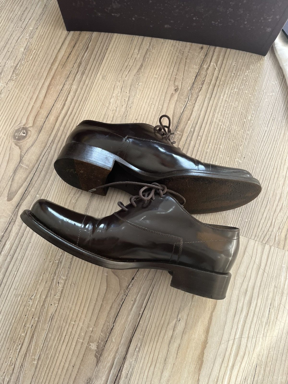 Prada Prada Women’s Flat Round Toe Lace-Up Loafer Shoes – Black Size US 6.5 / IT 36.5 - 6 Thumbnail