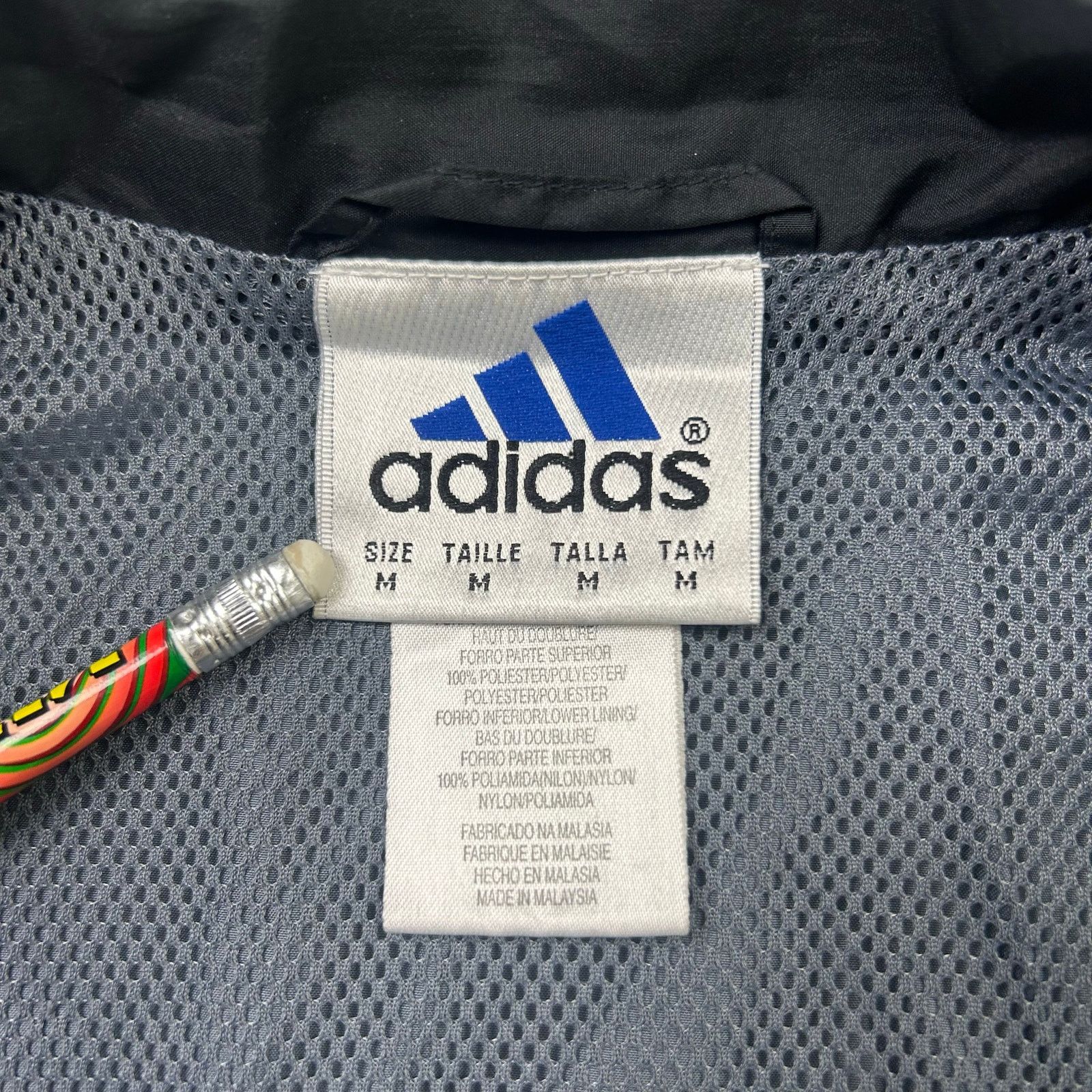 Adidas × Vintage Vintage Adidas Black 1990s Windbreaker Jacket Size US M / EU 48-50 / 2 - 3 Thumbnail