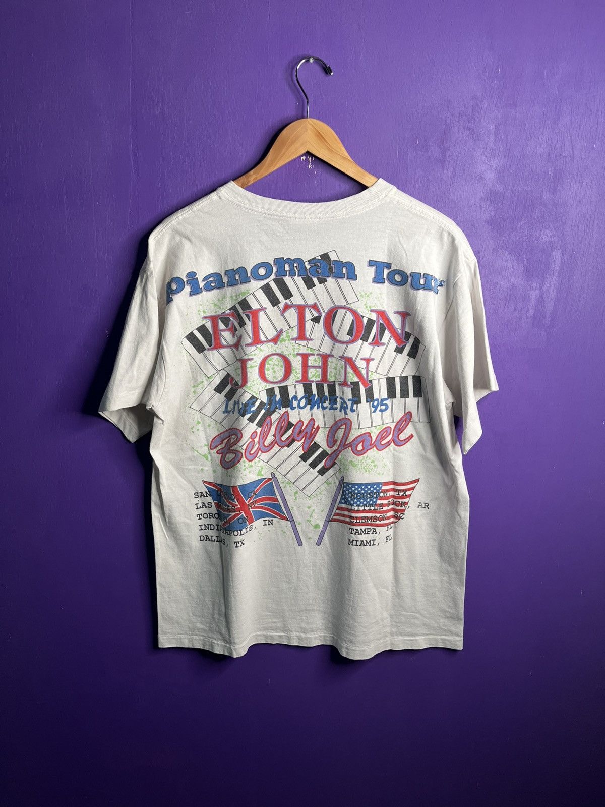 Band Tees × Vintage Vintage 1995 Billy Joel/Elton John face to face tour tee Size US XL / EU 56 / 4 - 2 Thumbnail