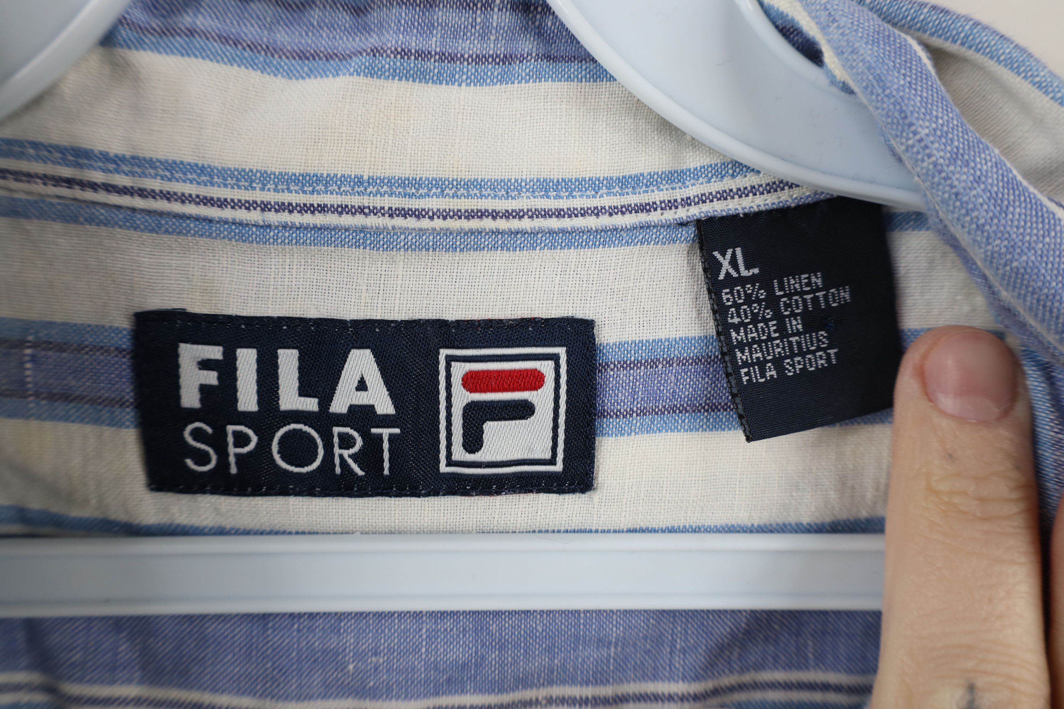 Fila × Vintage Vintage 90s Fila Sport Striped Short Sleeve Button Shirt Size US XL / EU 56 / 4 - 10 Thumbnail