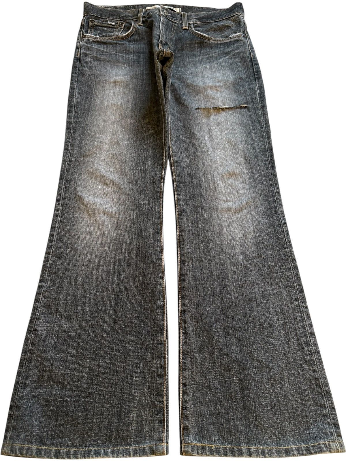 Edwin × Japanese Brand Exclusive Vintage Edwin Distressed Ripped Bootcut Flare Jean Size US 32 / EU 48 - 1 Thumbnail