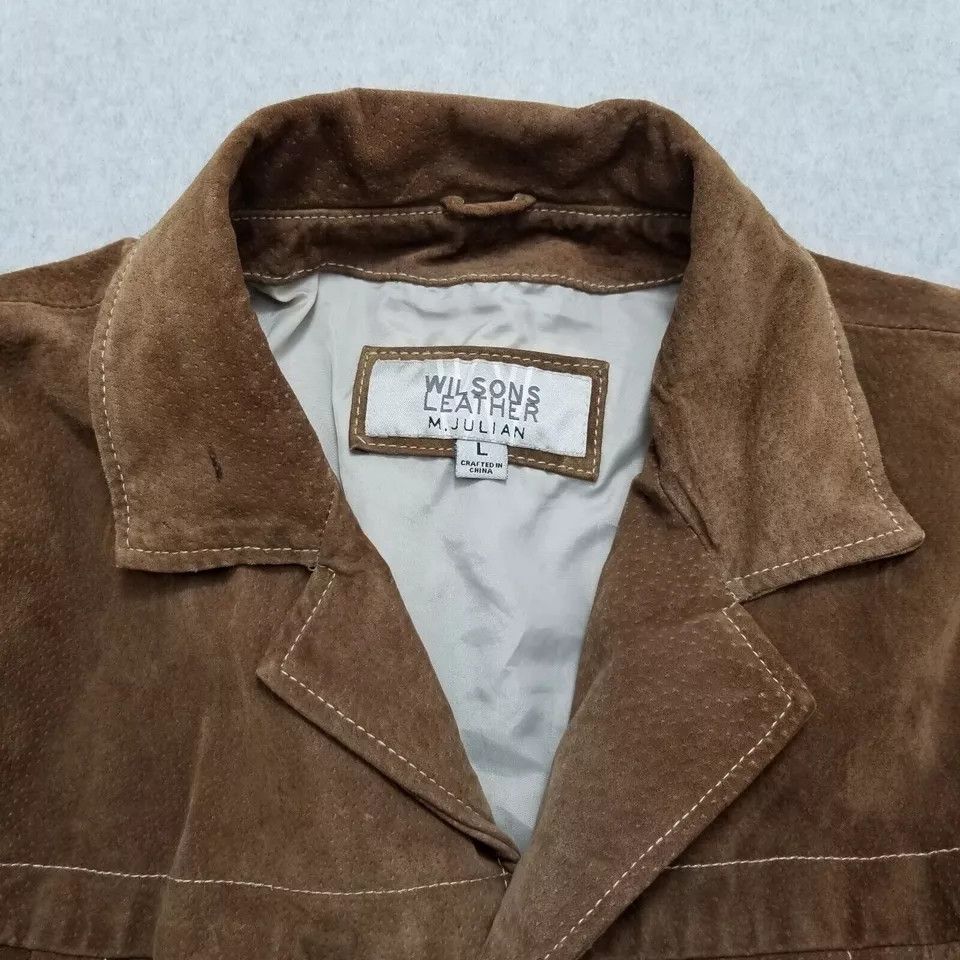 Other Wilson Leather Jacket Mens Large Brown Pockets M Julian Size US L / EU 52-54 / 3 - 16 Thumbnail
