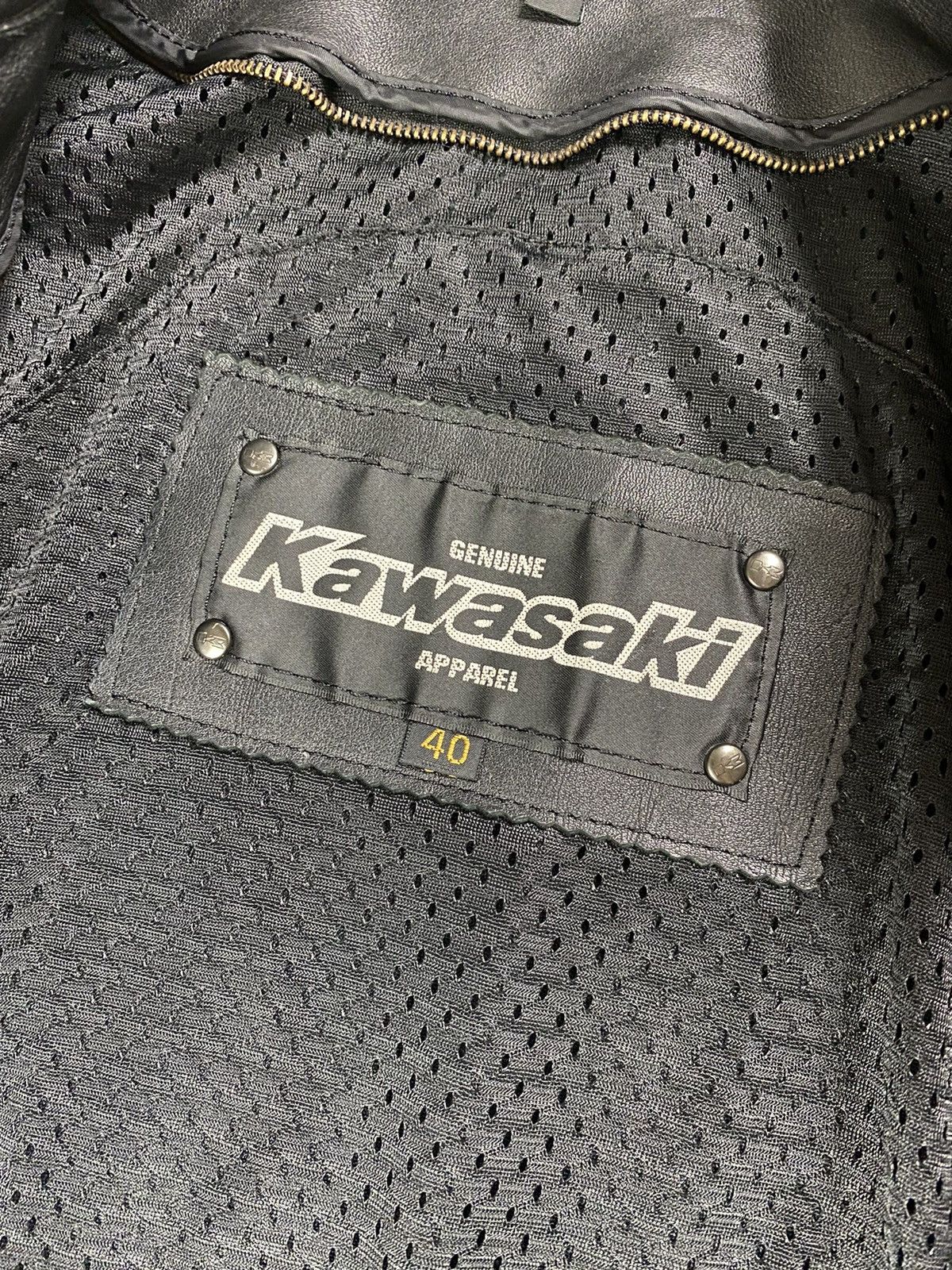 Vintage Kawasaki (Biker) Padded Leather Jacket Size US S / EU 44-46 / 1 - 12 Thumbnail