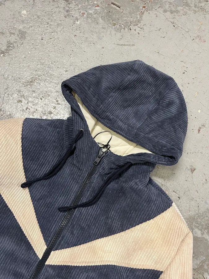 Daniele Alessandrini 2000s Daniele Alessandrini Blue & Cream Velvet Hooded Jacket Size US L / EU 52-54 / 3 - 5 Thumbnail
