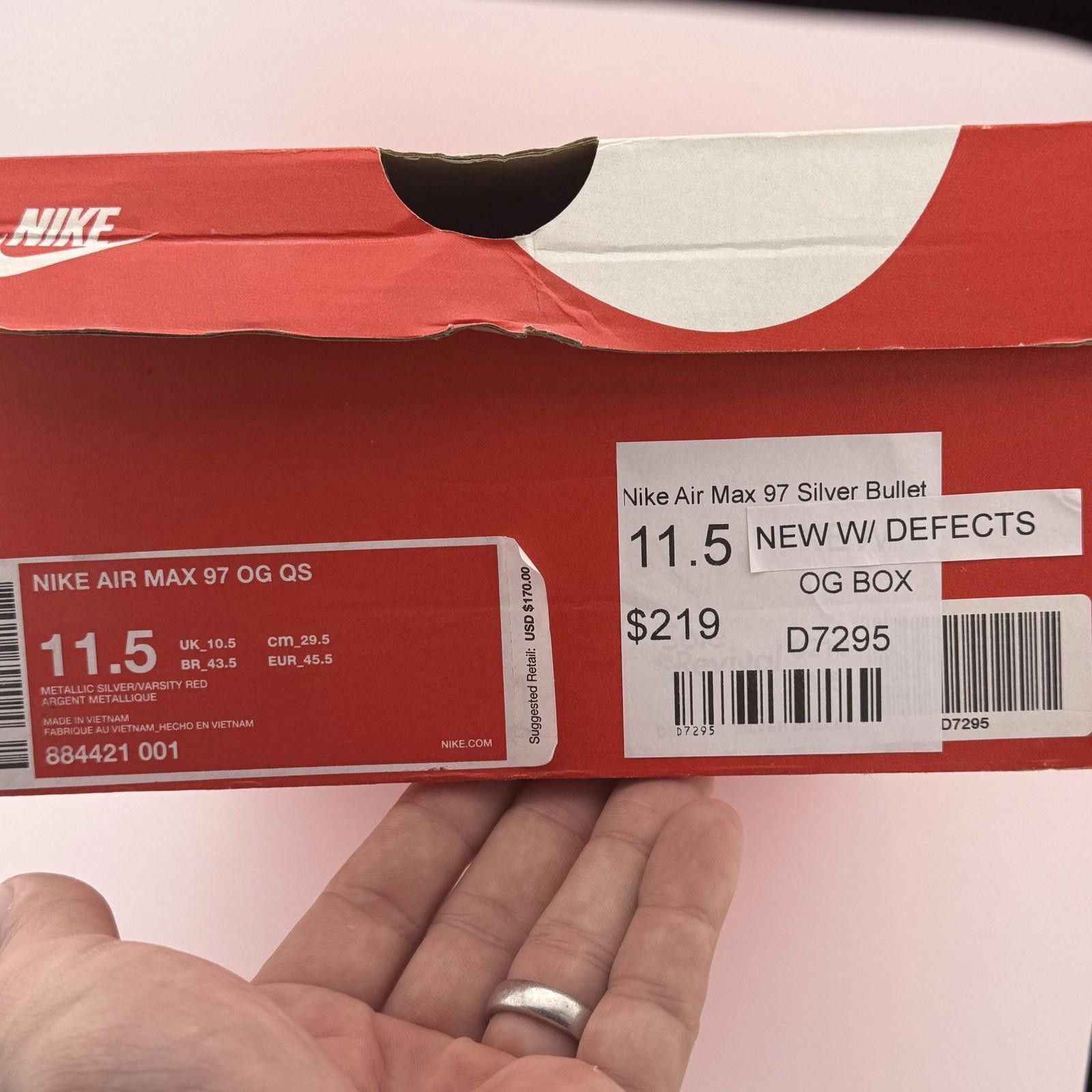 Nike Nike Air Max 97 Silver Bullet 11.5 New D7295 Size US 11.5 / EU 44-45 - 9 Thumbnail