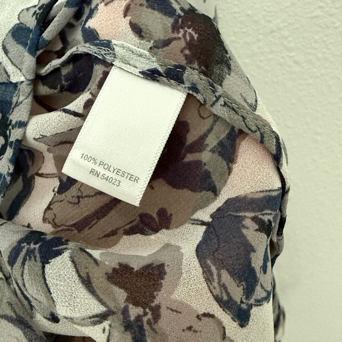 Calvin Klein Calvin Klein Floral Button-Down Tie Front Blouse Size S Size S / US 4 / IT 40 - 6 Thumbnail