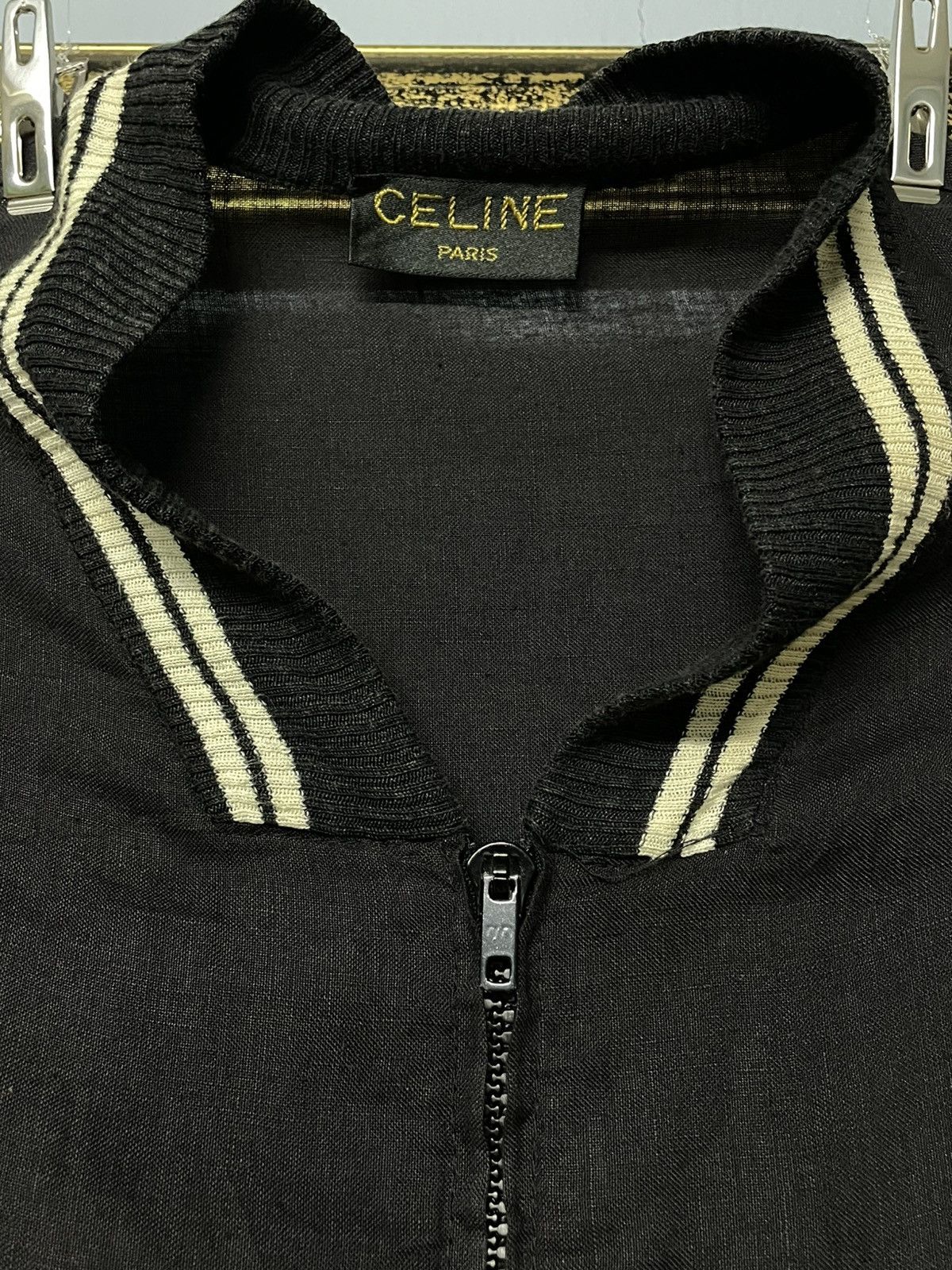 Celine Vintage Designer Celine Paris Zip-Up Minimalist Linen Jacket Size US M / EU 48-50 / 2 - 6 Thumbnail