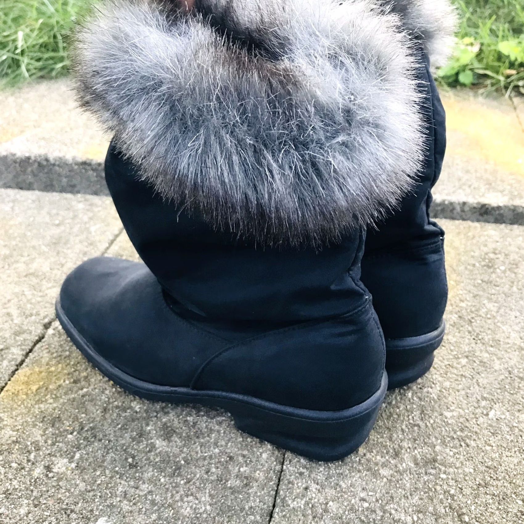 Vintage Toe Warmers Women Waterproof Faux Fur Fleece Lining Mid Calf Winter Boots 6.5M Black Waterproof Snow Boot Casual Winter Women Size M / US 6-8 / IT 42-44 - 2 Thumbnail