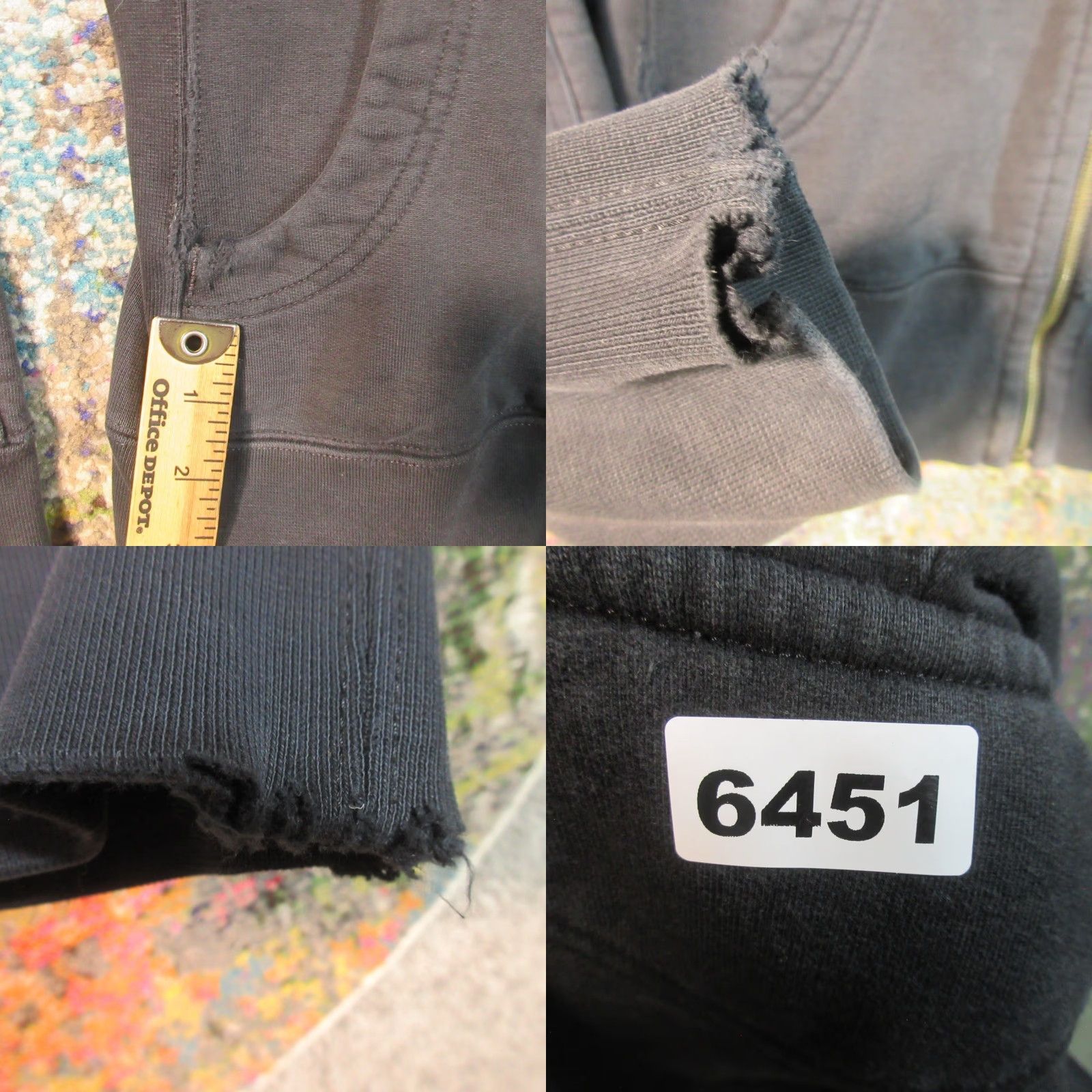 Vintage American Giant Hoodie Womens XS Black heavy Cotton Fleece Full Zip USA Size XS / US 0-2 / IT 36-38 - 8 Thumbnail