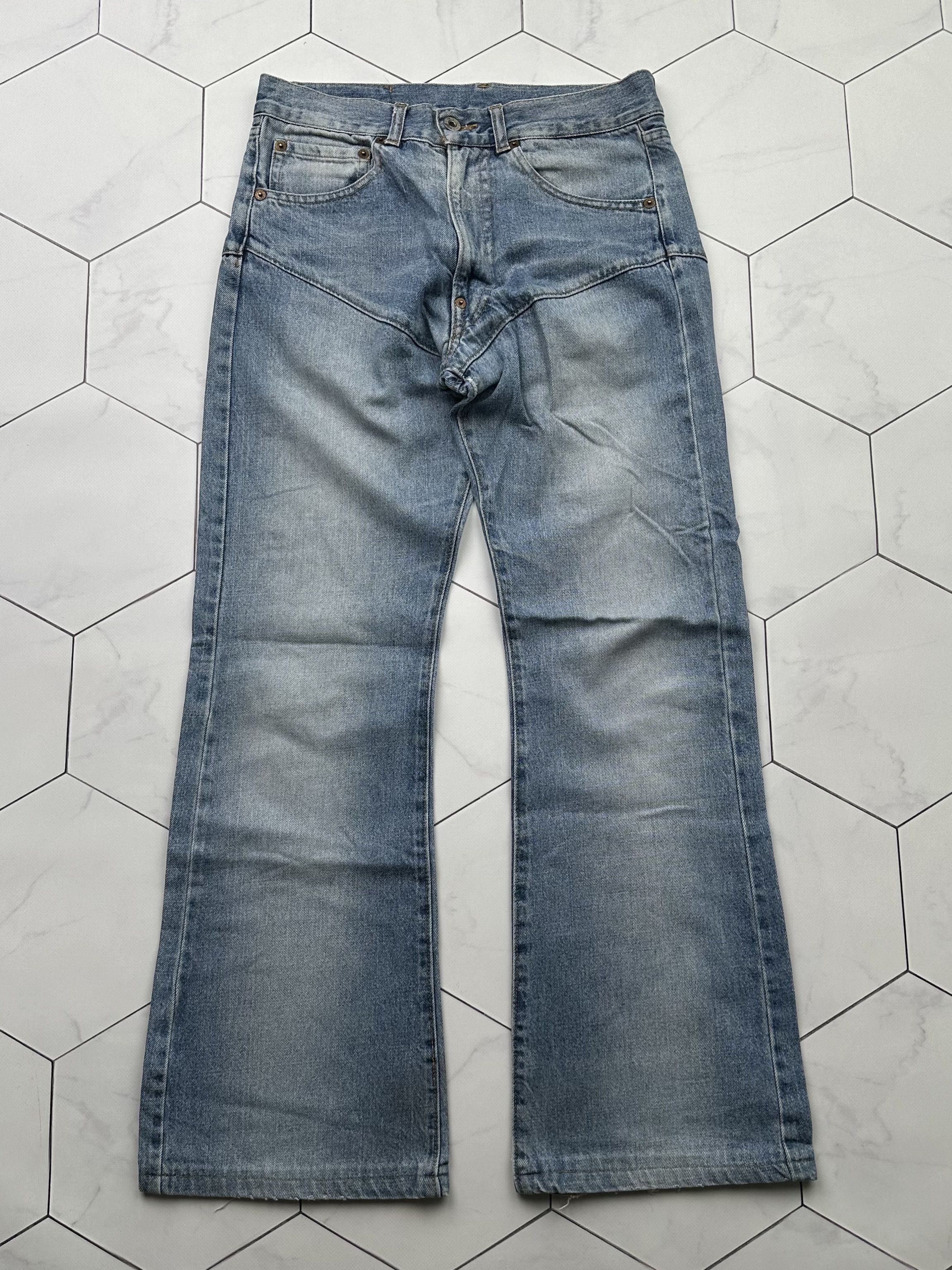 image of Michiko Koshino London x Vintage Michiko Koshino Vintage Japanese Flare Jeans in Blue, Women's (Siz