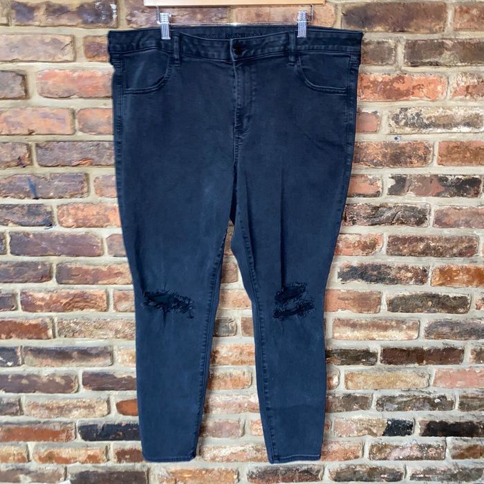 American Eagle Jeans Size 0 Distressed High Rise Jeggings Black