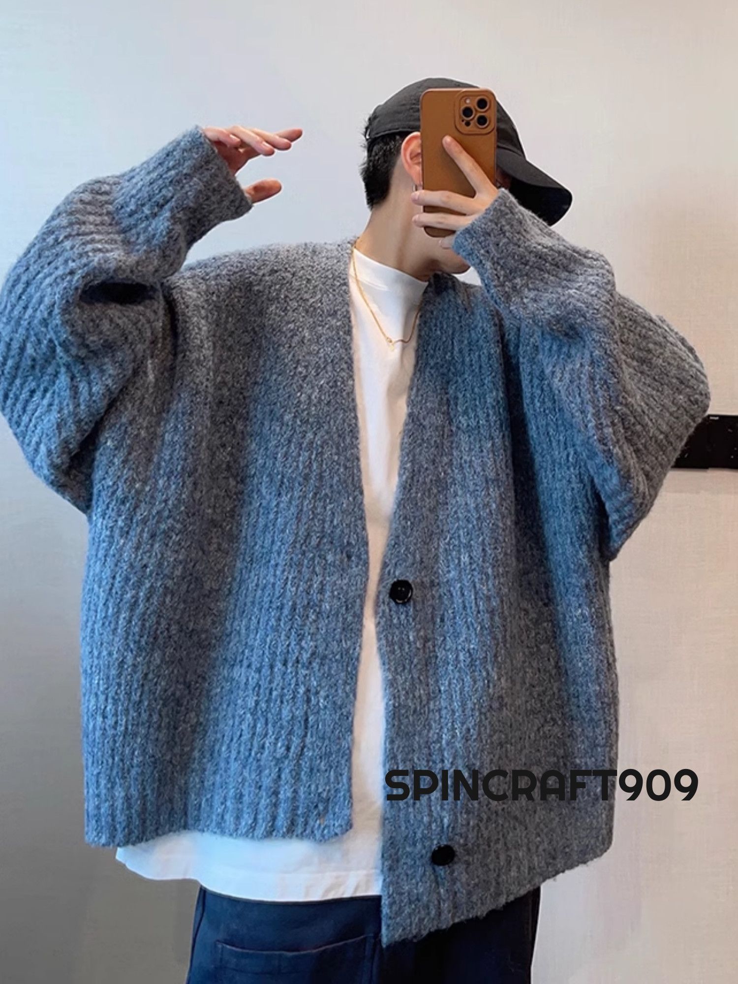 Blue Cardigan Sweater