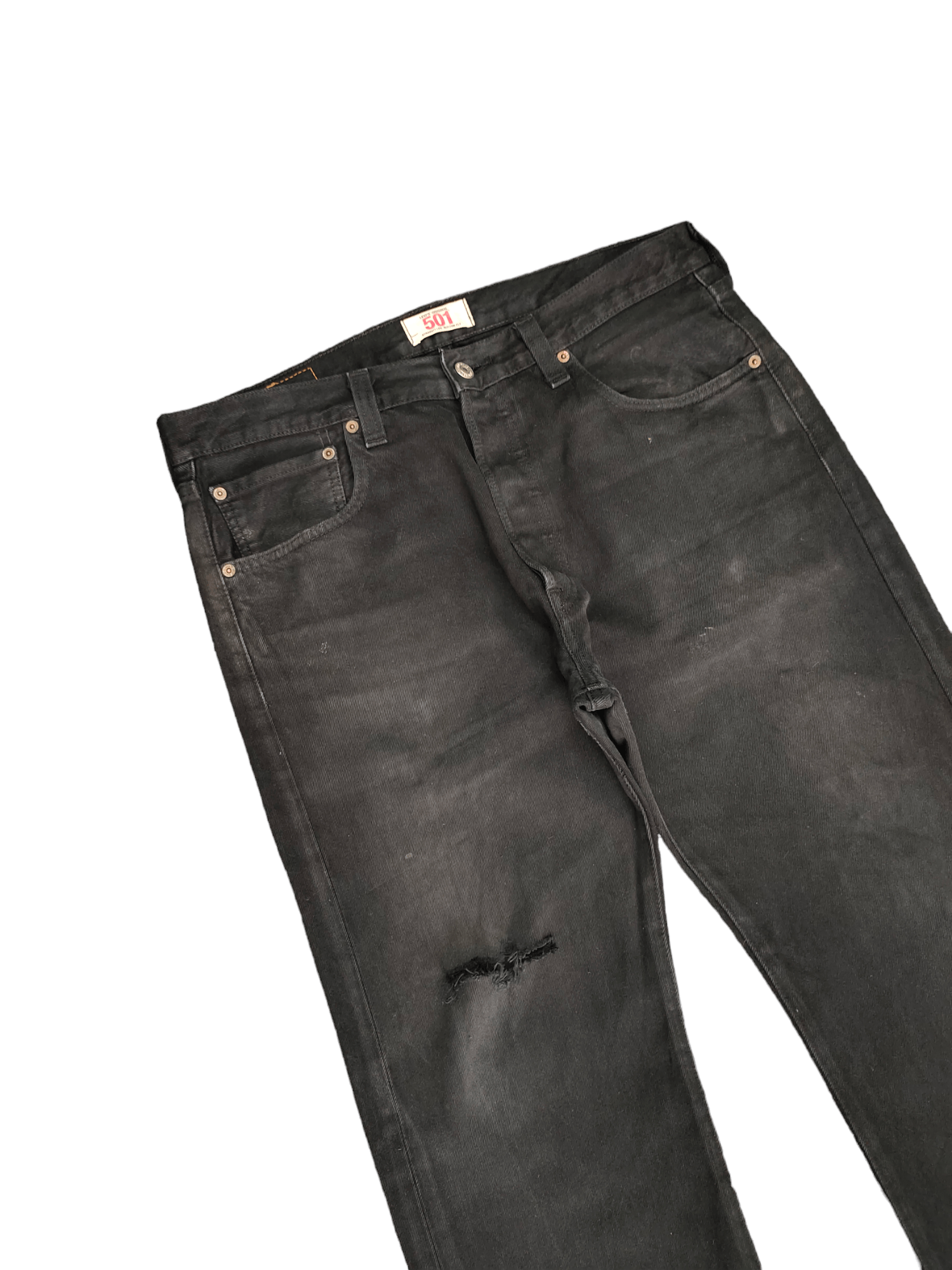 Levi's Vintage Clothing Size 34x31 Vintage Levis 501 Super Black Jeans Distressed Size US 34 / EU 50 - 5 Thumbnail