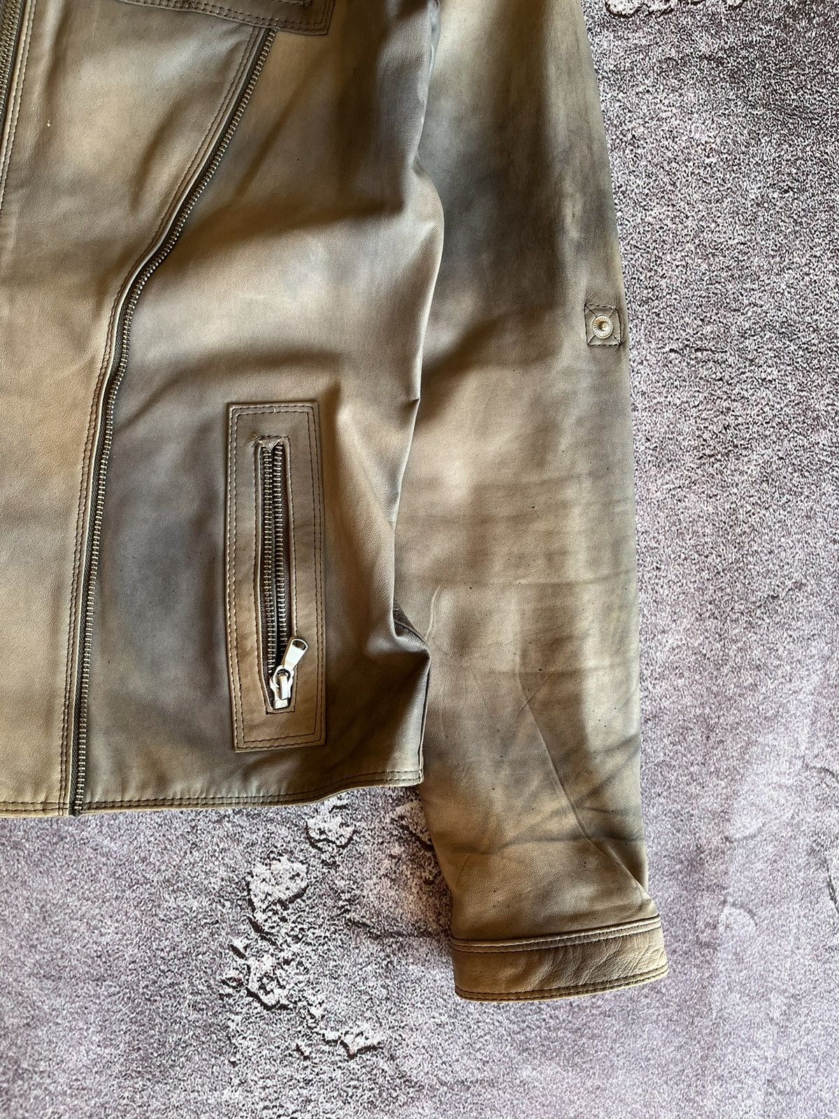 Leather Marc Cain Vintage "Used & Washed" Lamb Nappa Leather Jacket Size S / US 4 / IT 40 - 5 Thumbnail