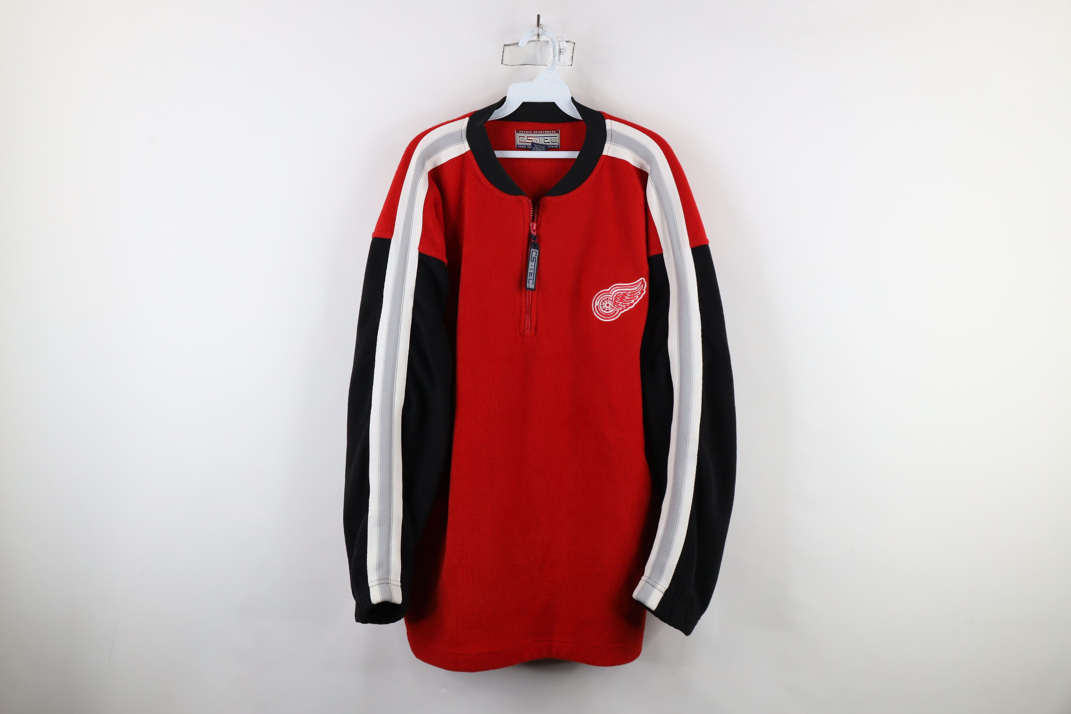 Vintage Vintage 90s Wings Hockey Half Zip Fleece Pullover Sweater Size US L / EU 52-54 / 3 - 1 Thumbnail