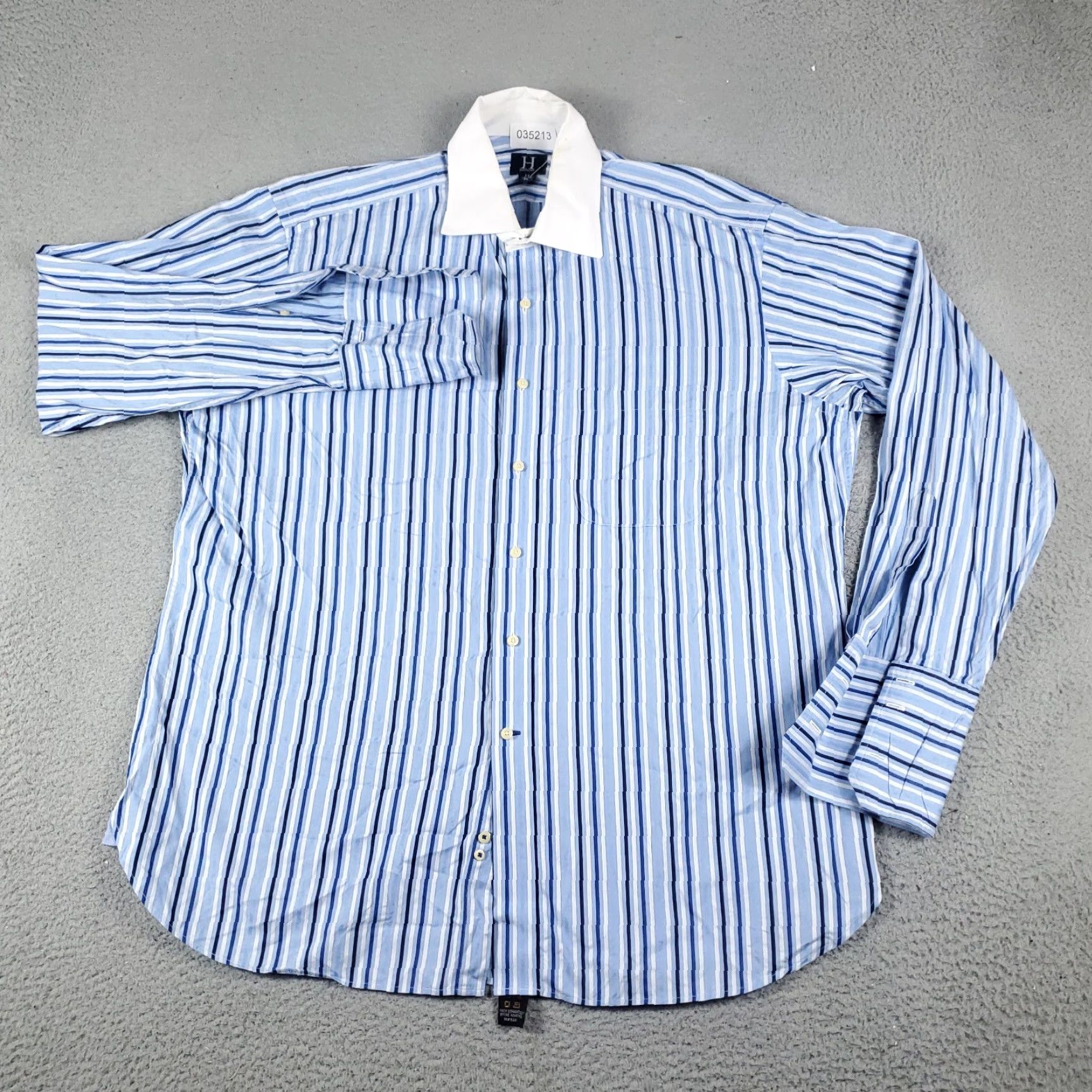 Tommy Hilfiger TOMMY HILFIGER Shirt Mens XL Blue White Striped Casual Button-Up Long Sleeve Size US XL / EU 56 / 4 - 2 Thumbnail