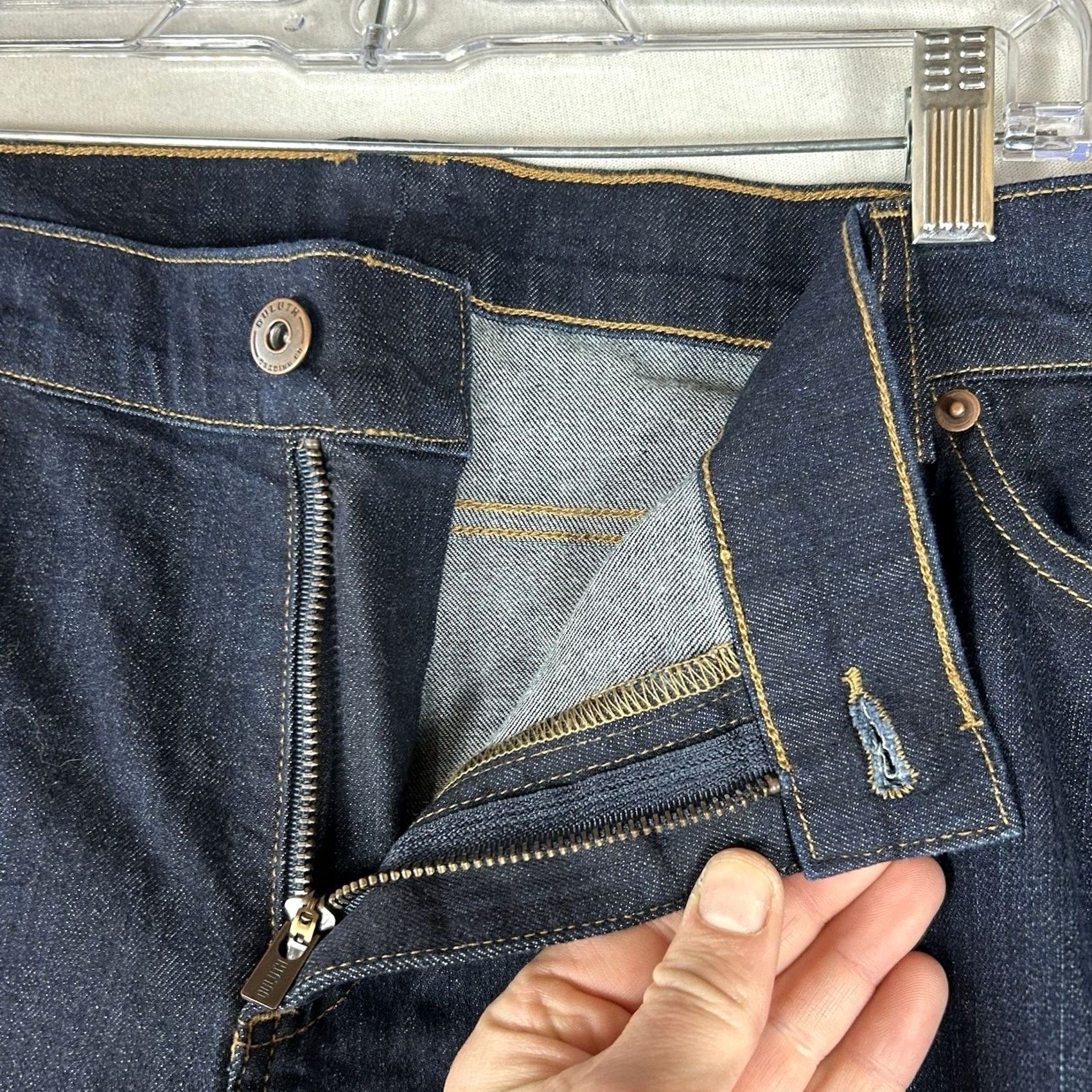 Denime Duluth Duluthflex Boot Cut Jeans Women's 24W 31 Dark Blue Denim NWT Size 42" / US 20 - 5 Thumbnail