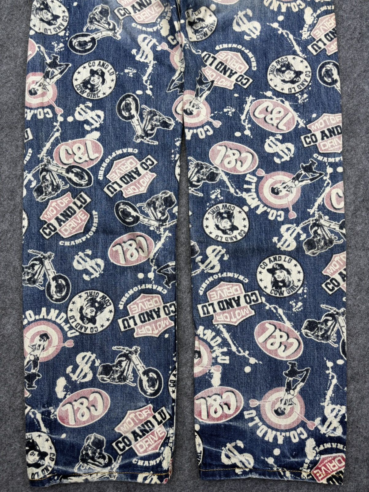 Designer Co&Lu Japan Dope Sick Full Print Denim F750 Size US 31 - 10 Thumbnail