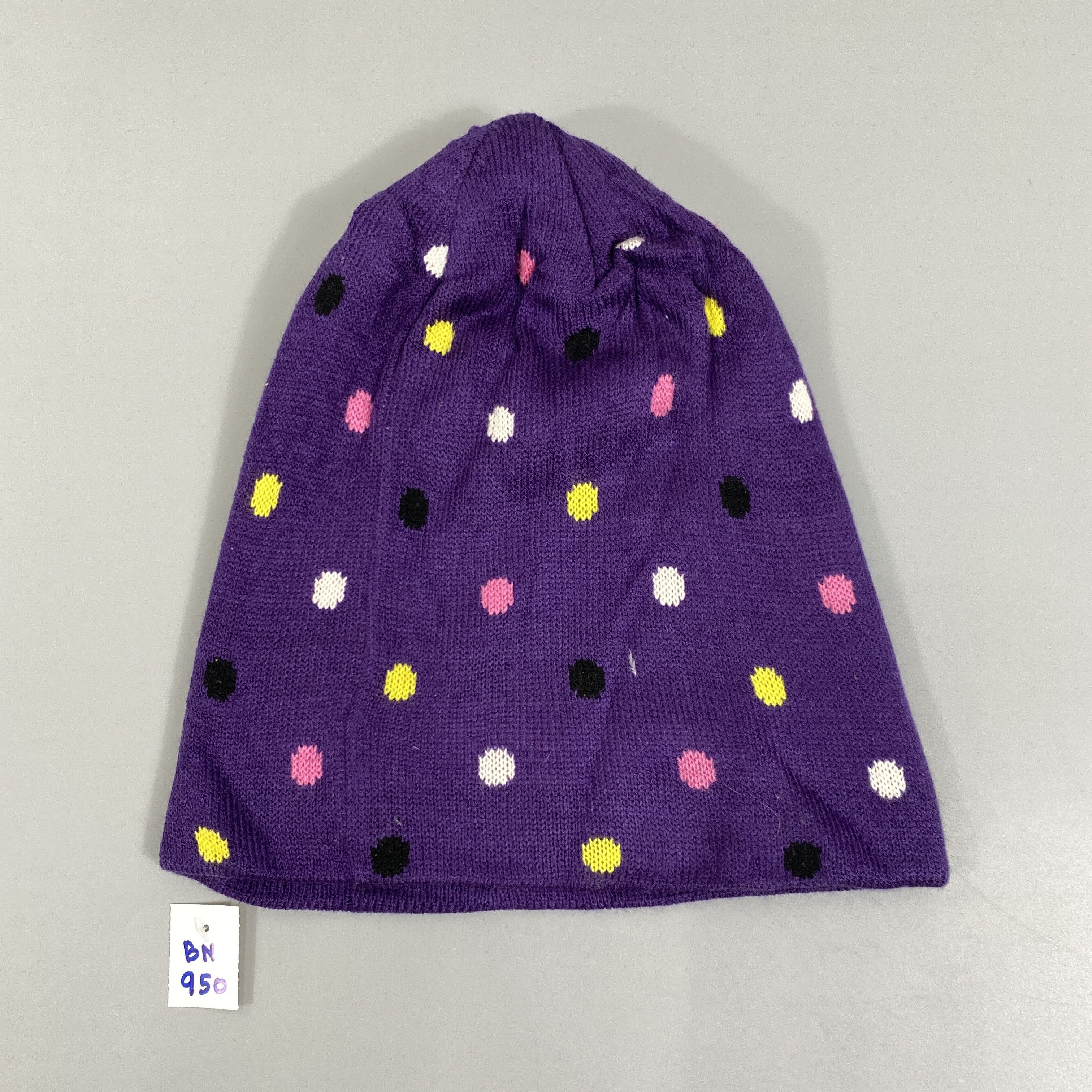Japanese Brand Slouchy Snow Cap Beanie With Multicolor Dots -BN950 Size ONE SIZE - 6 Thumbnail