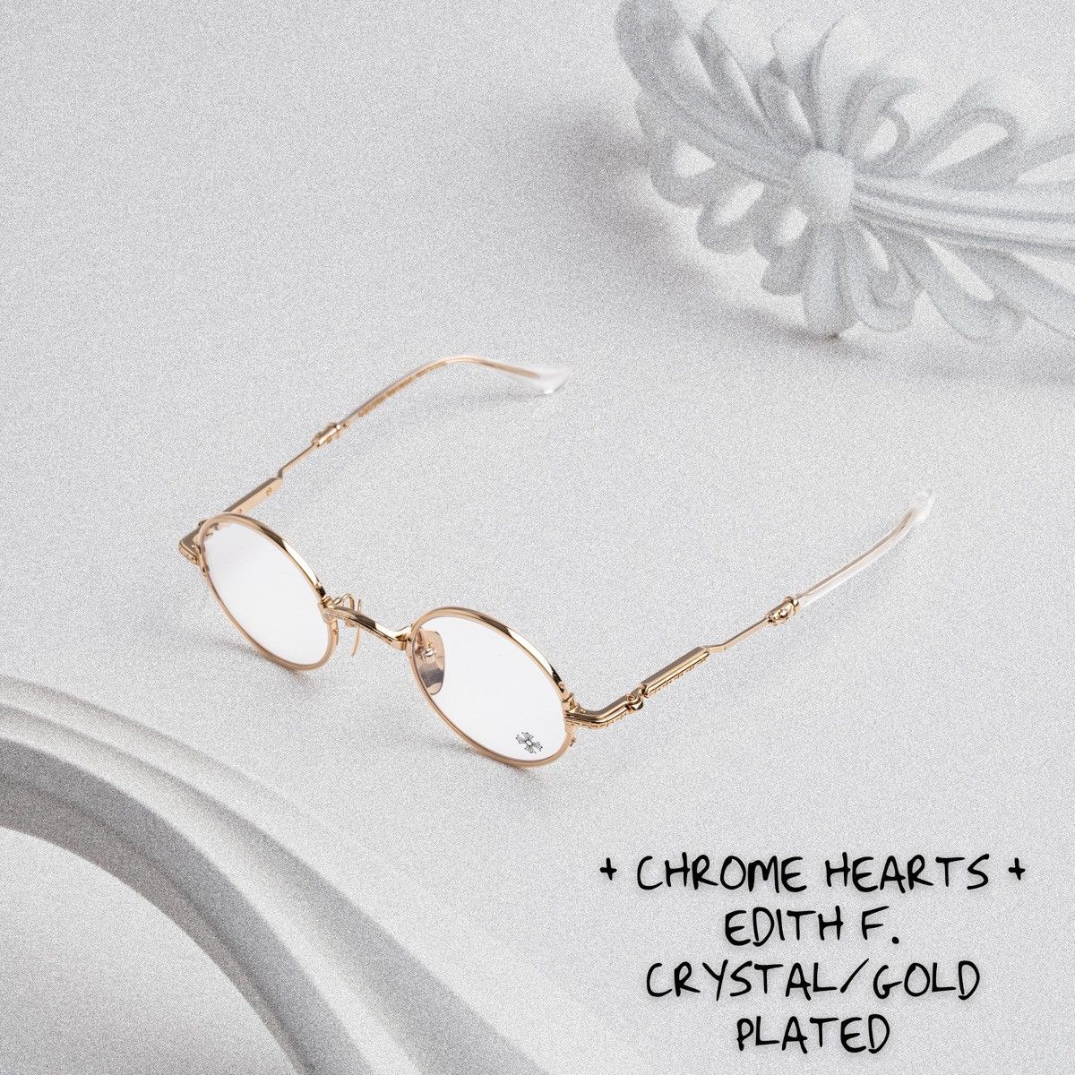 Chrome Hearts CHROME HEARTS EDITH F. CRYSTAL/GOLD PLATED GLASSES Size ONE SIZE - 1 Thumbnail