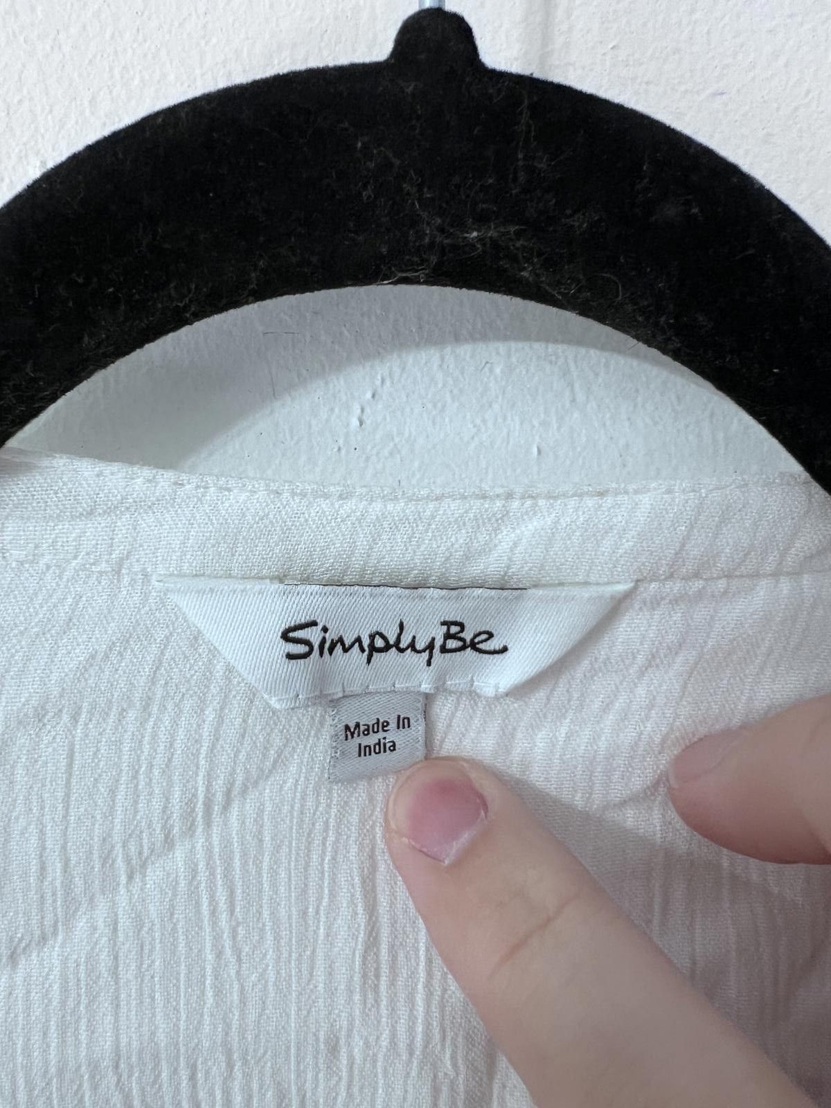 Other Simply Be White Boho Blouse UK 24 Size 3XL / US 20-22 - 4 Thumbnail