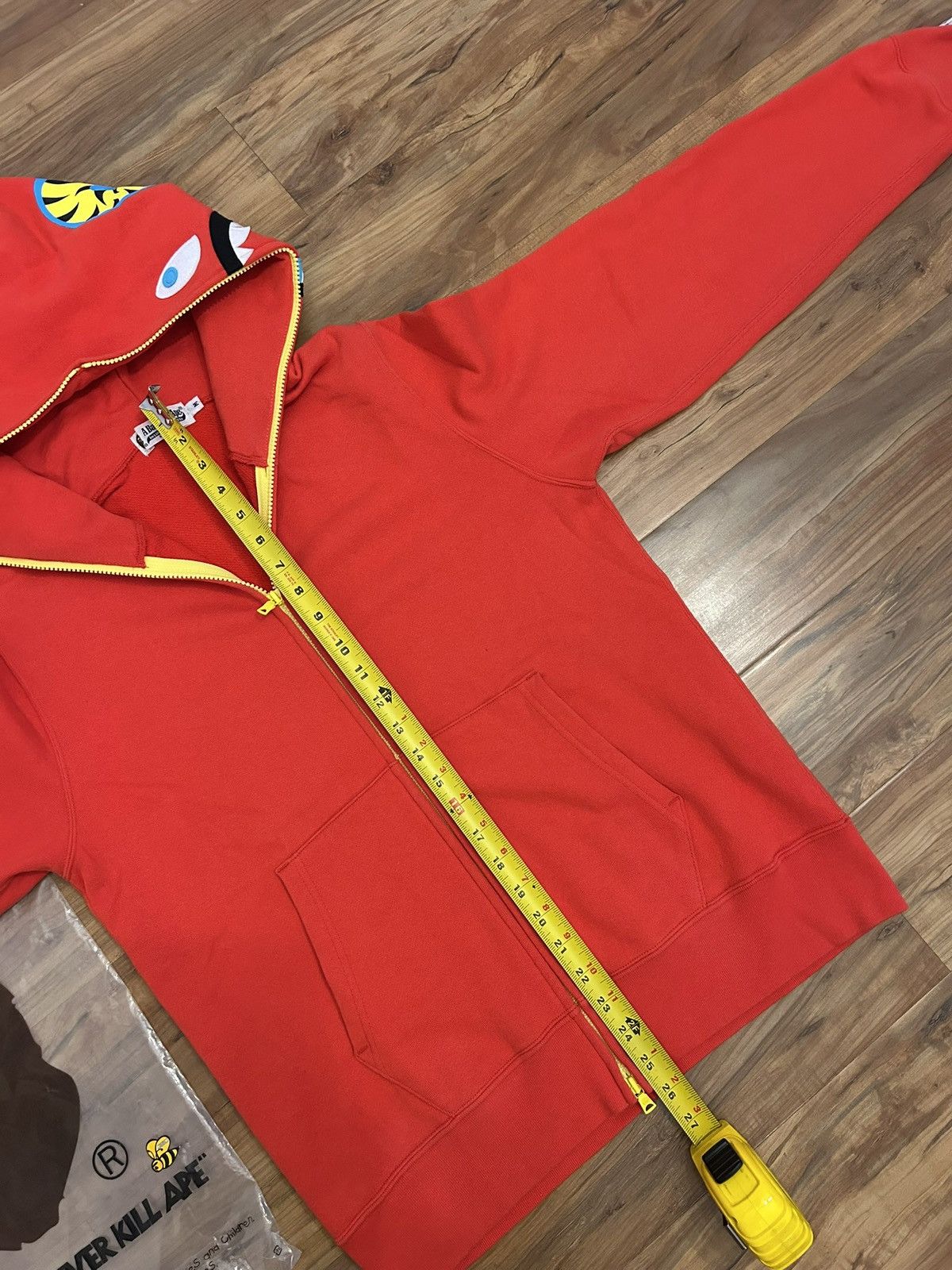 Bape Bape 2010 Red Neon Shark Full Zip Hoodie Size US M / EU 48-50 / 2 - 14 Thumbnail