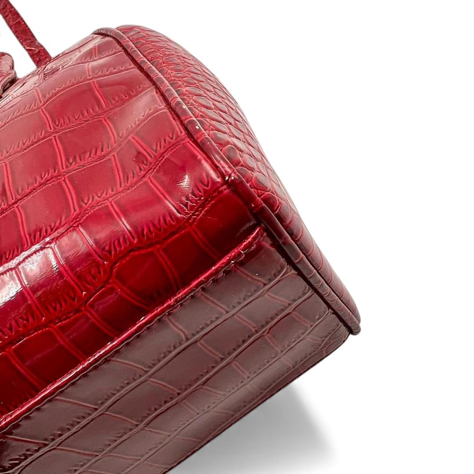 Vivienne Westwood Vivienne Westwood - Red Croc-Effect Leather Handbag Size ONE SIZE - 4 Thumbnail