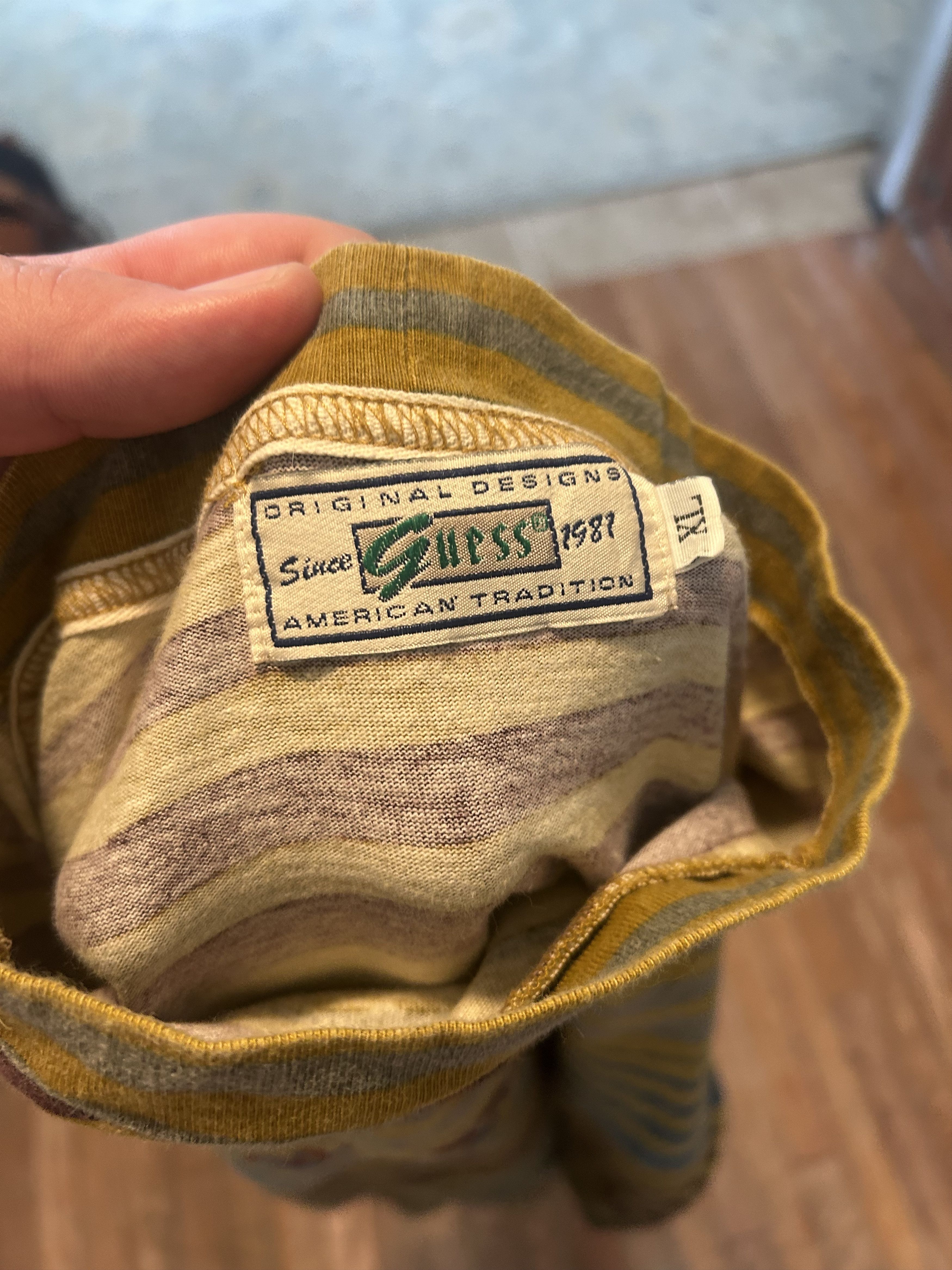 Guess Vintage Guess Striped Shirt XL embroidered Size US XL / EU 56 / 4 - 11 Thumbnail