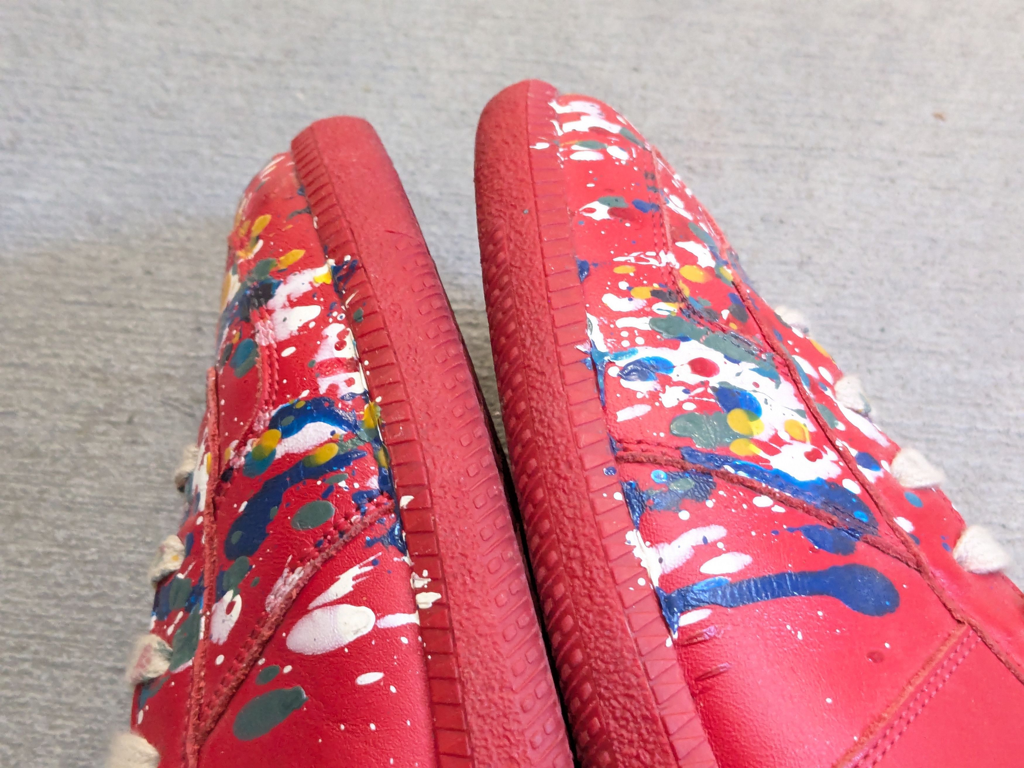 Maison Margiela Maison Margiela GAT Replica Red Paint Splatter 9 42 Leather Size US 9 / EU 42 - 9 Thumbnail