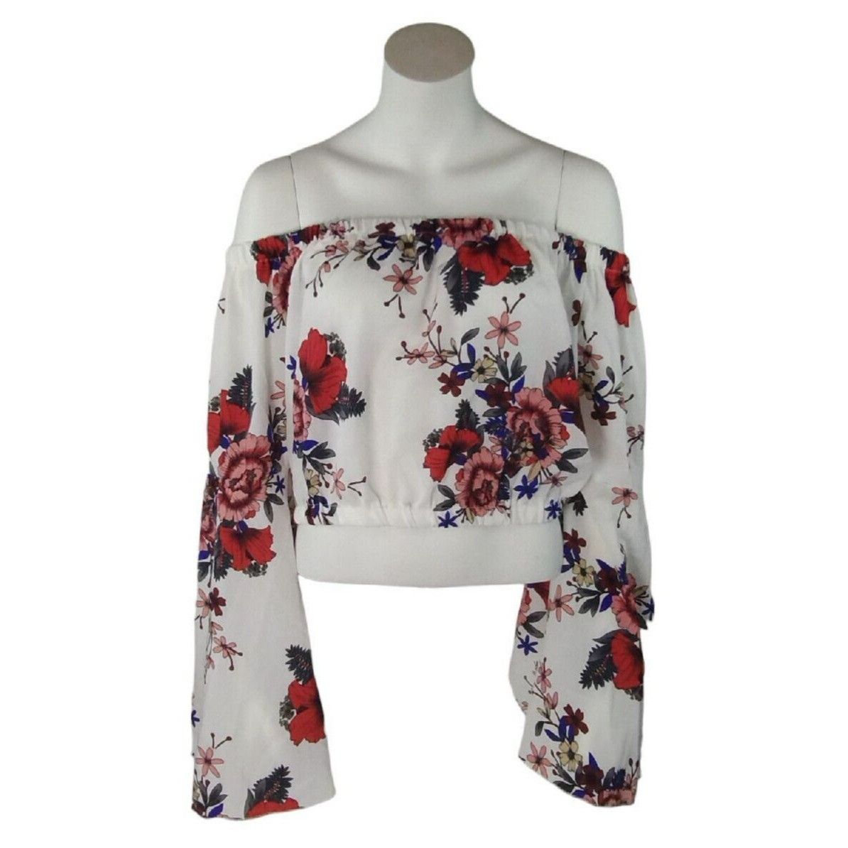 Other Florens Womens 1X Floral Print Off the Shoulder Bell Sleeve Size XL / US 12-14 / IT 48-50 - 1 Thumbnail