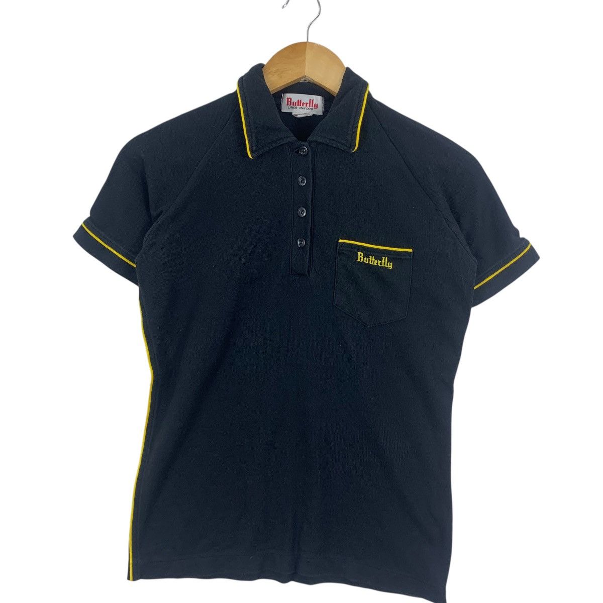 Vintage Vintage BUTTERFLY JAPAN Liner Uniform Jersey Polo Tee Shirt Size L / US 10 / IT 46 - 4 Thumbnail