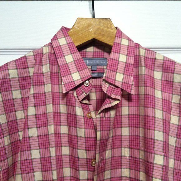 Hickey Freeman HICKEY FREEMAN MENS PINK COTTON CASUAL SHIRT SIZE: L Size US L / EU 52-54 / 3 - 1 Thumbnail