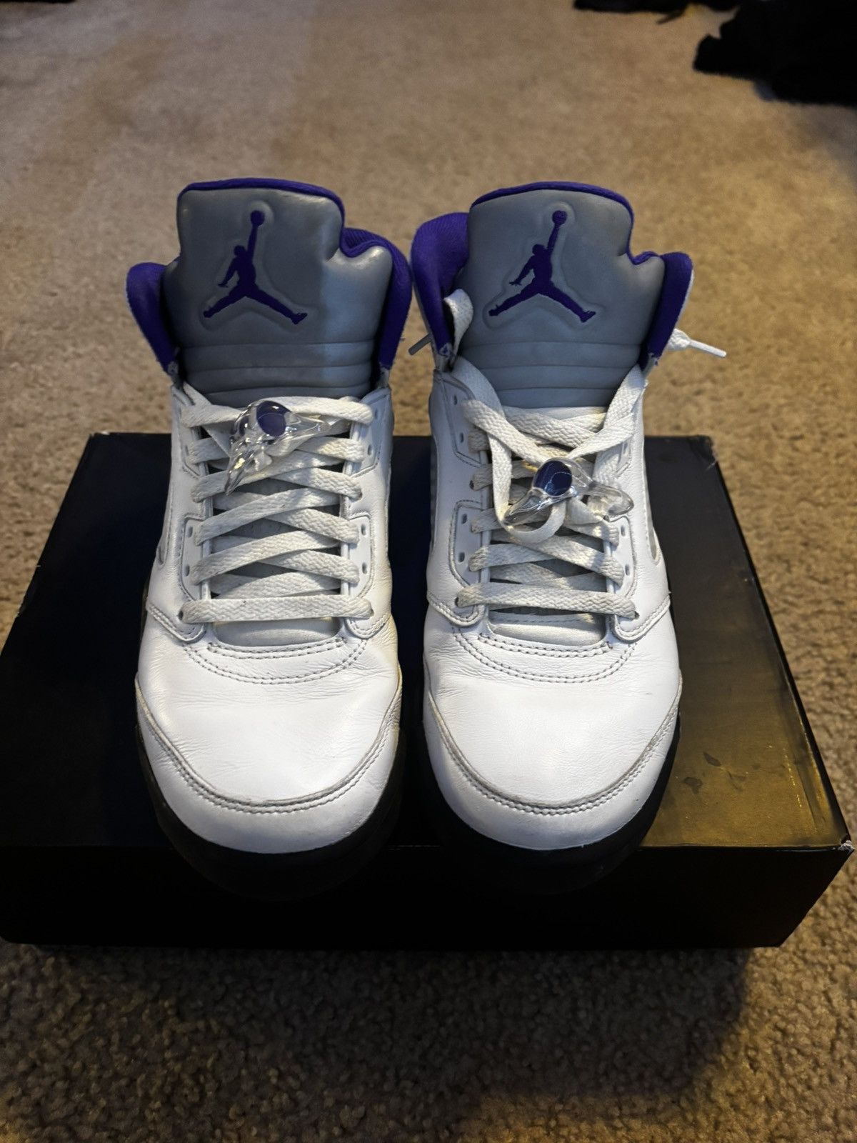 Jordan Brand Sz 8 Jordan 5 Concord White Purple Black Suede Leather Size US 8 / EU 41 - 2 Thumbnail