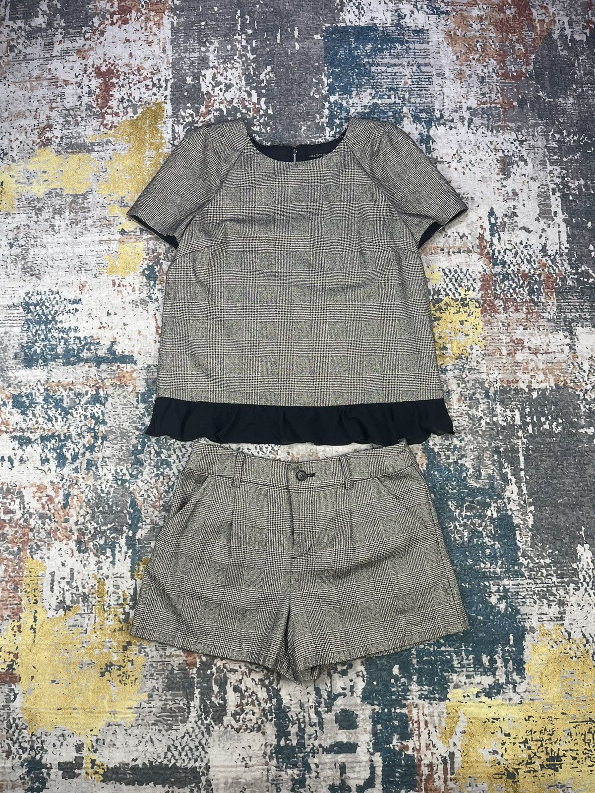 Jil Stuart Jil Stuart Glen Plaid Tweed Peplum Blouse Set Size S / US 4 / IT 40 - 1 Thumbnail