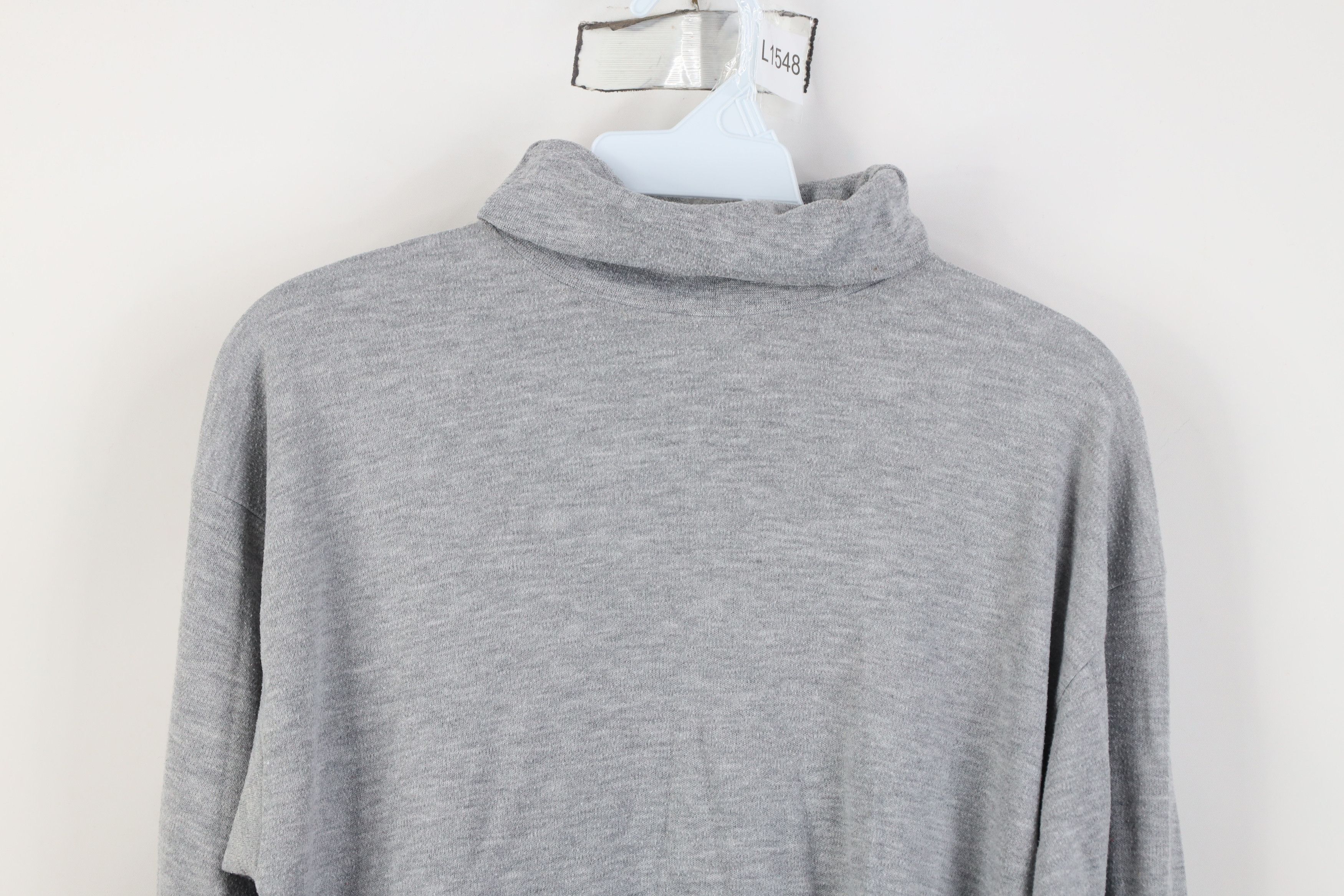 Vintage Vintage 90s Streetwear Long Sleeve Turtleneck T-Shirt Gray Size M / US 6-8 / IT 42-44 - 2 Thumbnail