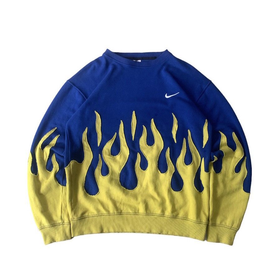 image of Nike Reworked Flame Series Yellow in Blue, Men's (Size XL)