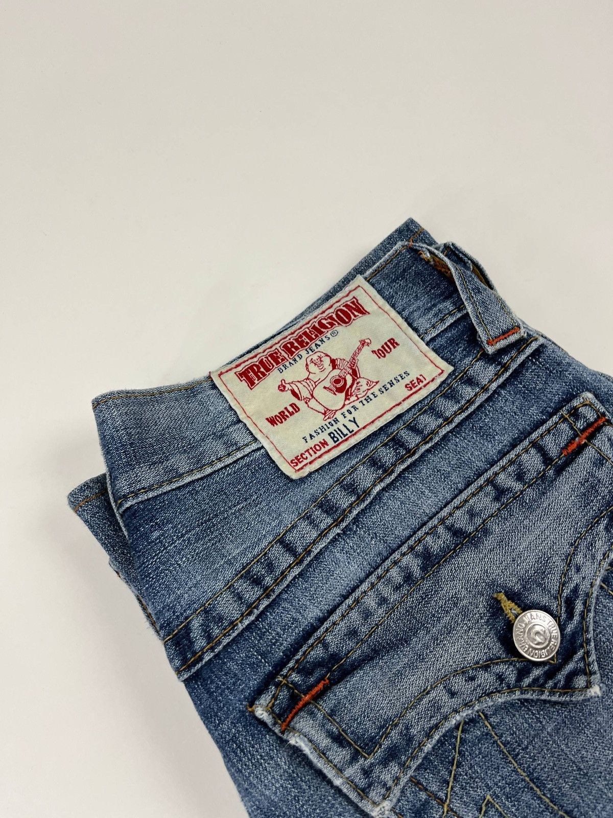 True Religion Billy Bootcut Jeans Made in USA 🇺🇸 Vintage Y2K BlueDenimFlare Size US 31 - 2 Thumbnail