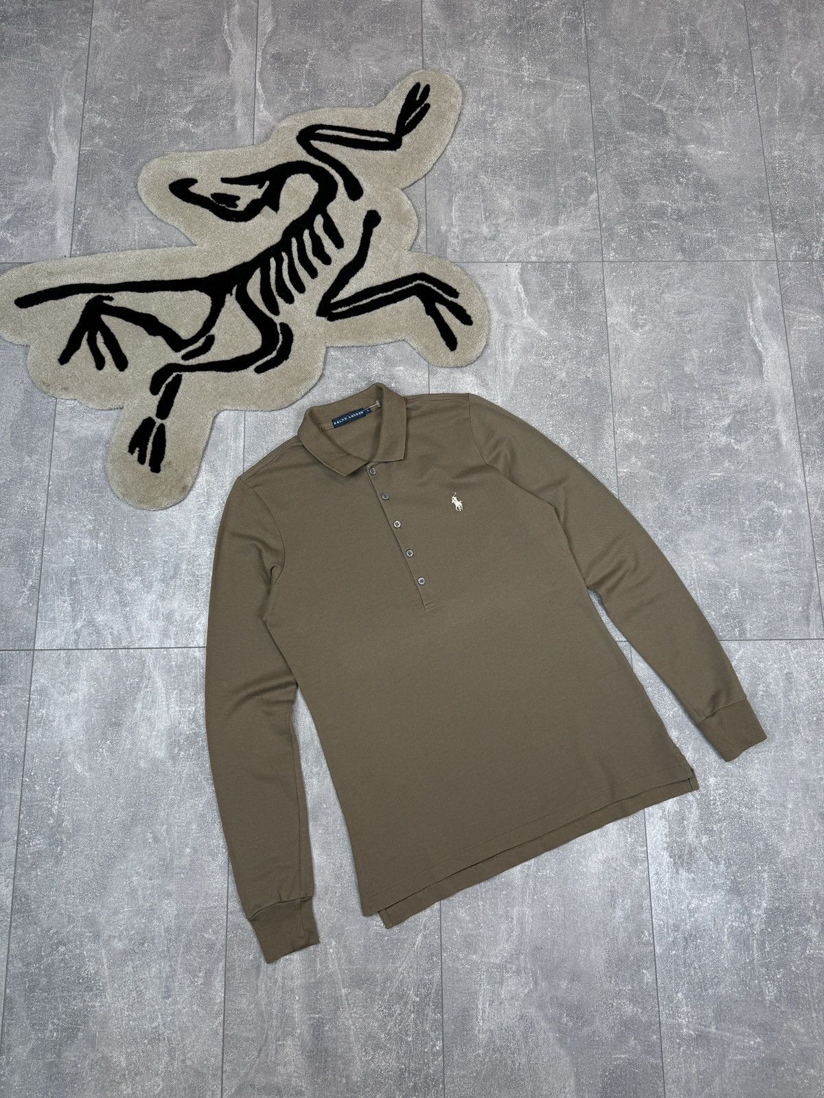 Polo Ralph Lauren × Vintage Women’s Polo Ralph Lauren brown longsleeve T-shirt polos Size L / US 10 / IT 46 - 1 Thumbnail